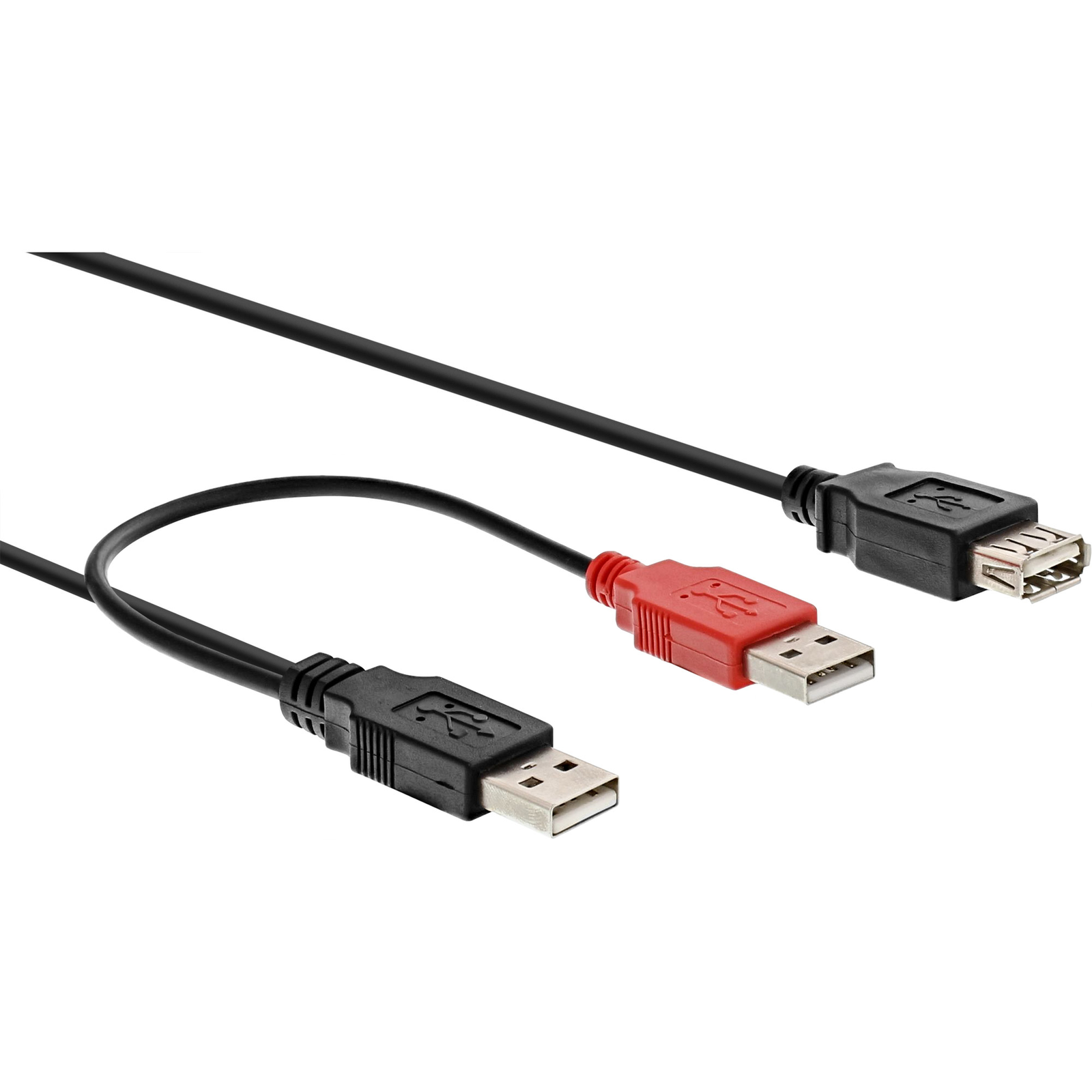 InLine USB 2.0 Y Connection Cable 2x Plug A to Socket A 0.2m