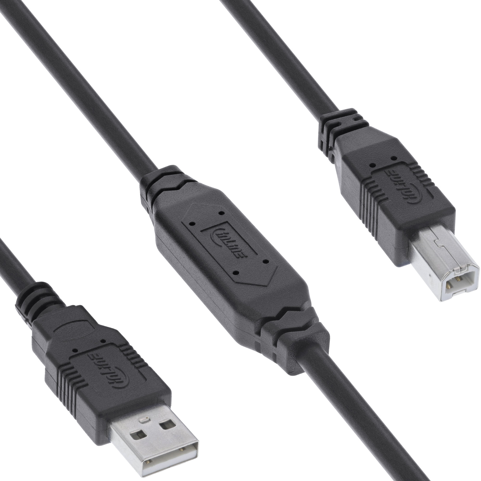 InLine USB 2.0 Active Cable USB-A Plug to USB-B Plug 10m