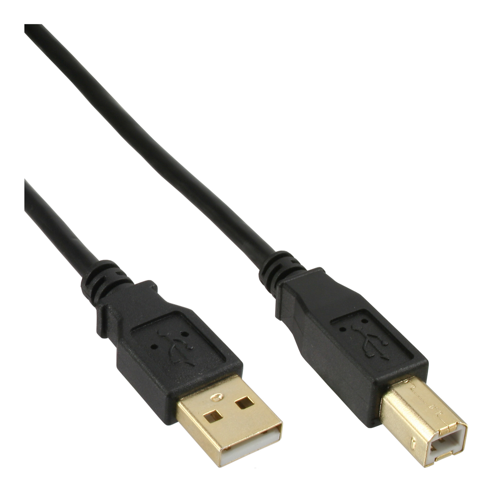 InLine USB 2.0 Cable A to B Black gold Contacts 1.5m
