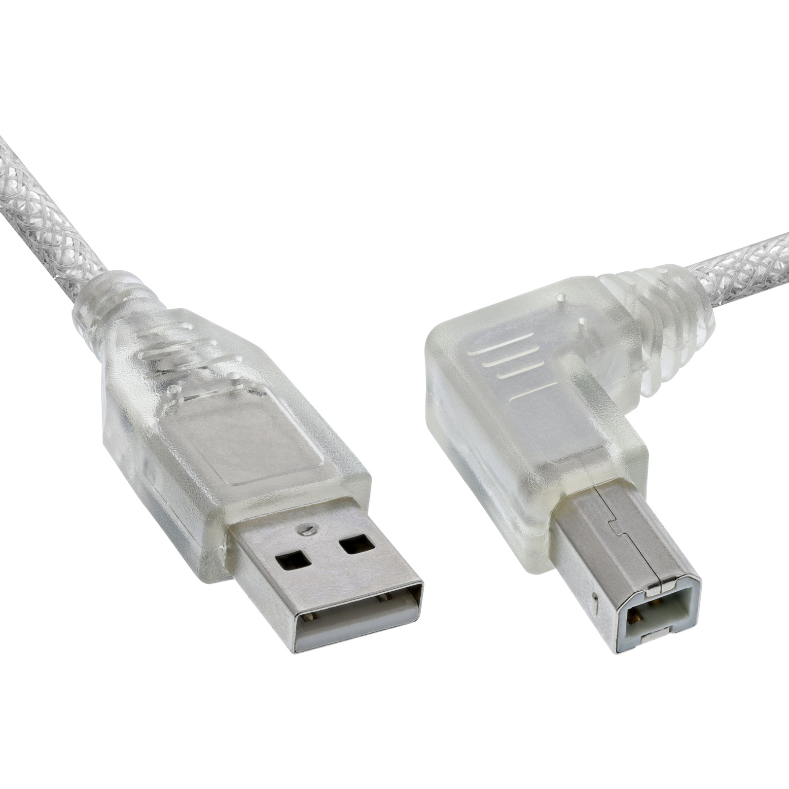 InLine USB 2.0 Cable A to B Right Angled transparent 0.5m