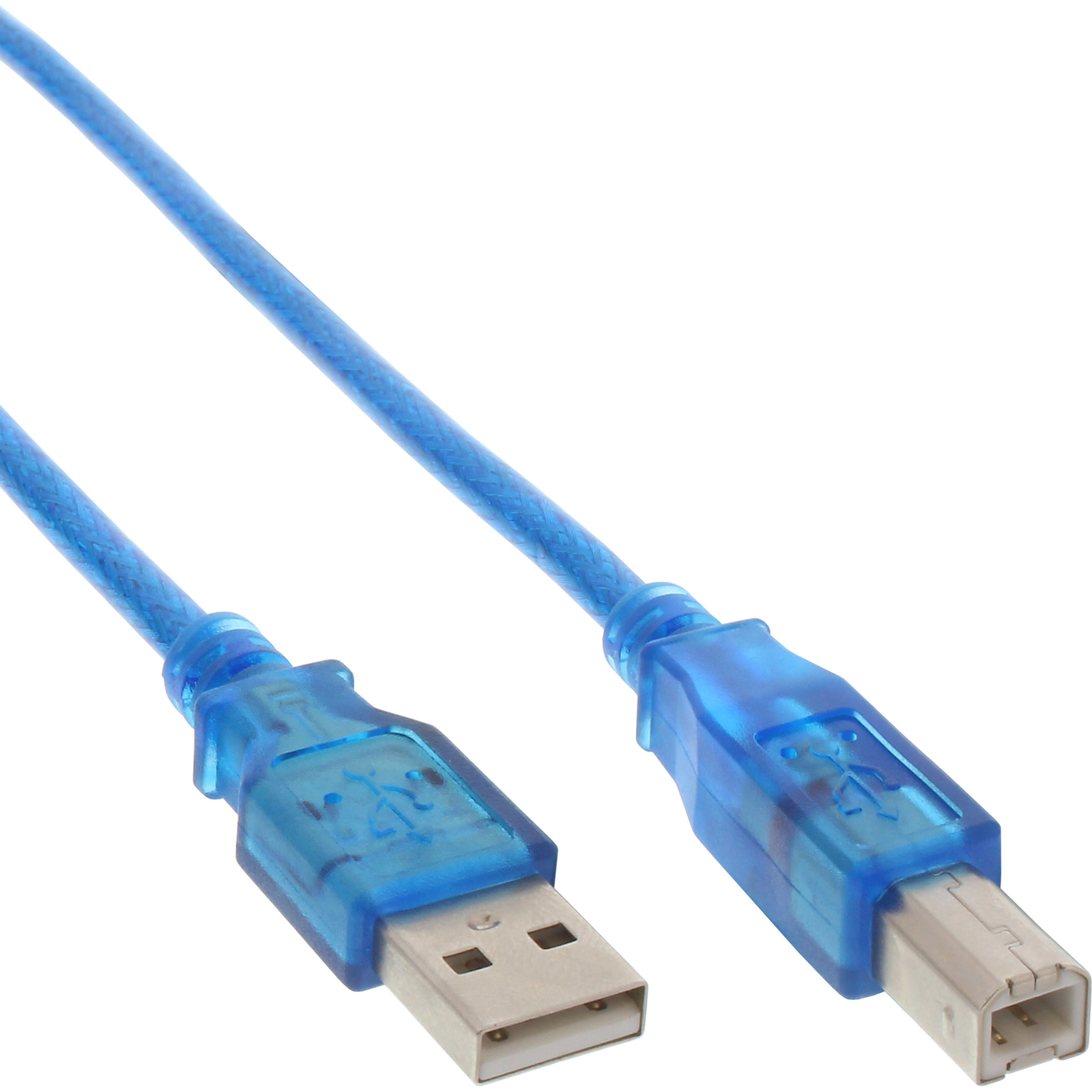 InLine USB 2.0 Cable A to B Blue-transparent 3m