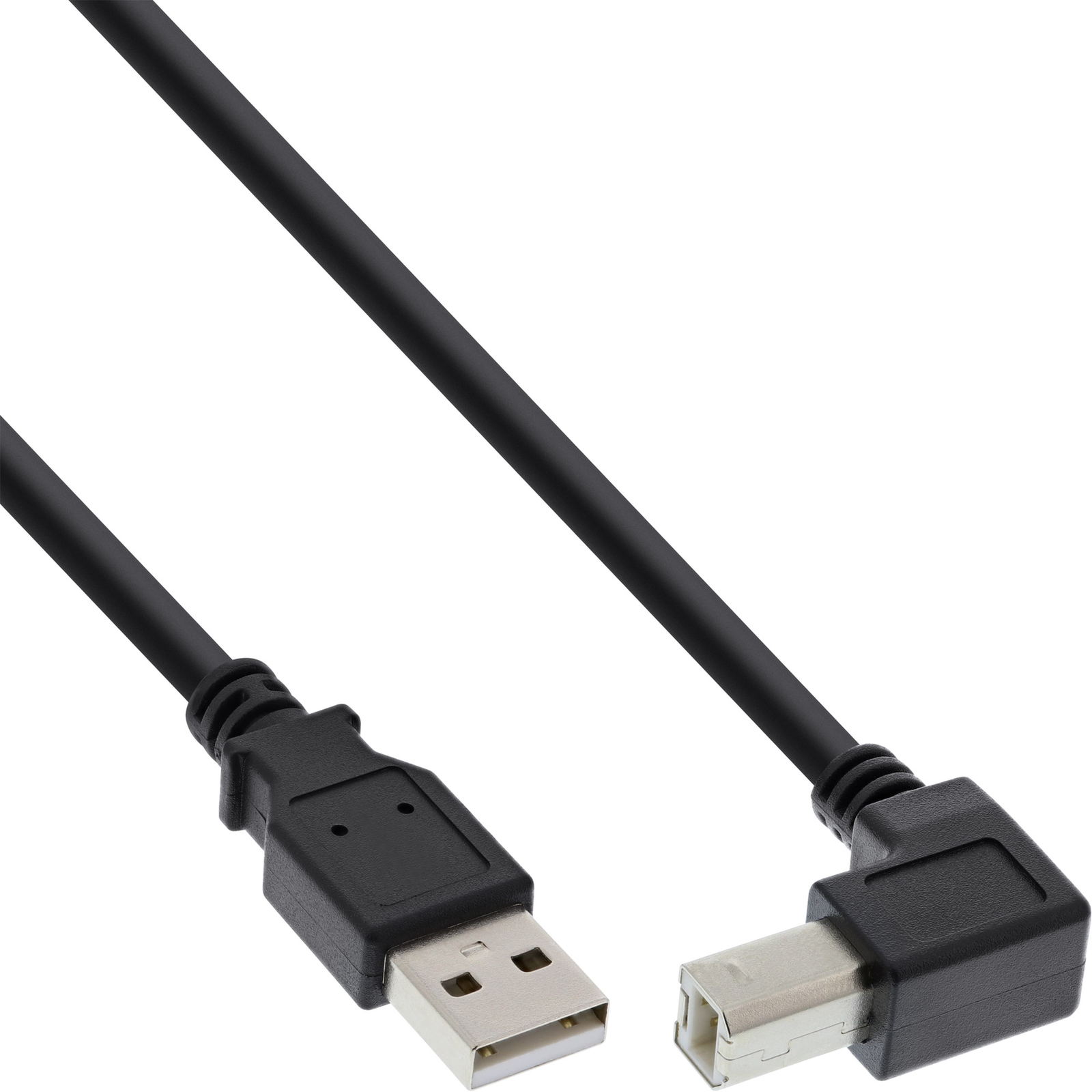 InLine USB 2.0 Cable A to B Angled at The Bottom Black 3m