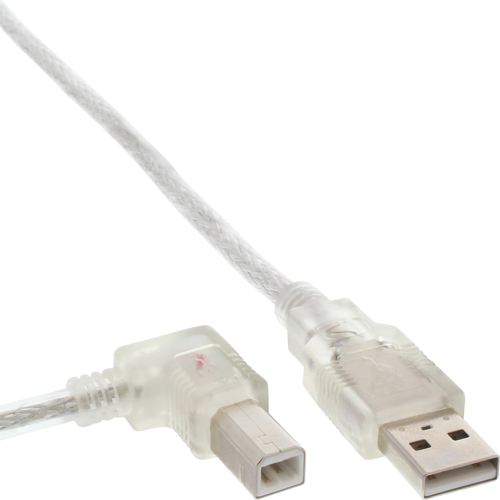 InLine USB 2.0 Cable A to B Left Angled transparent 5m