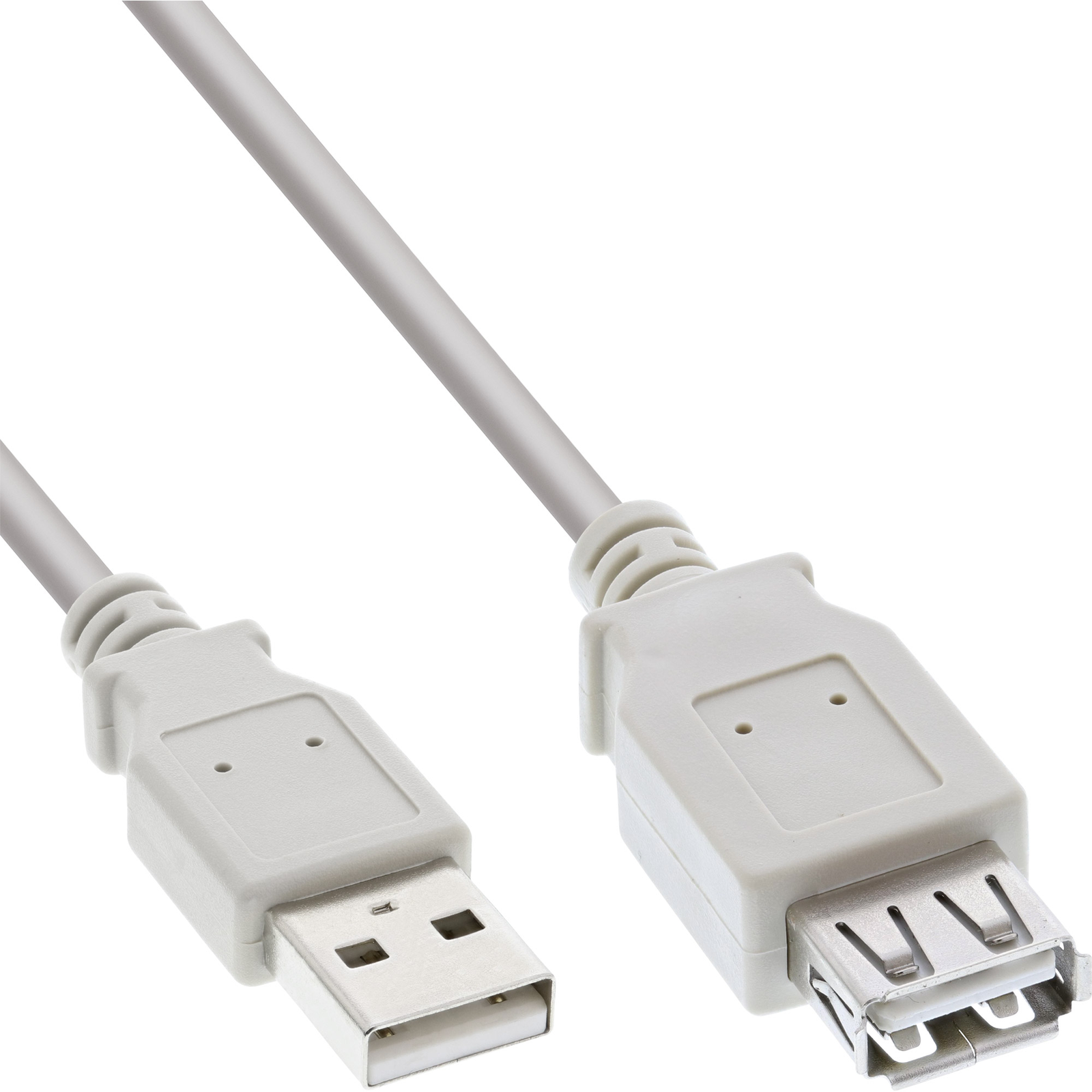 InLine USB 2.0 Extension Male Female Type A beige-grey 2m