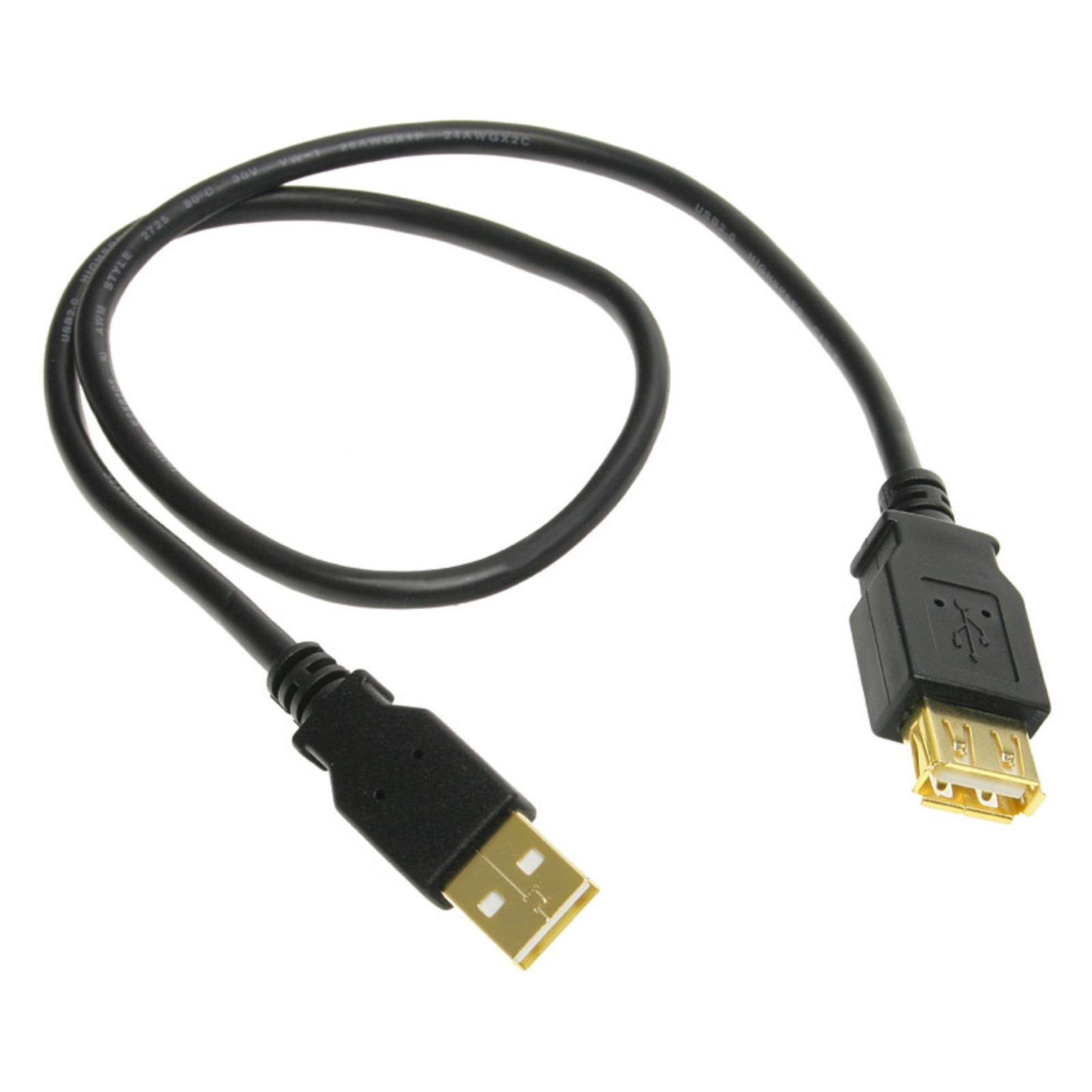 InLine USB 2.0 Extension gold-plated Contacts 0.5m