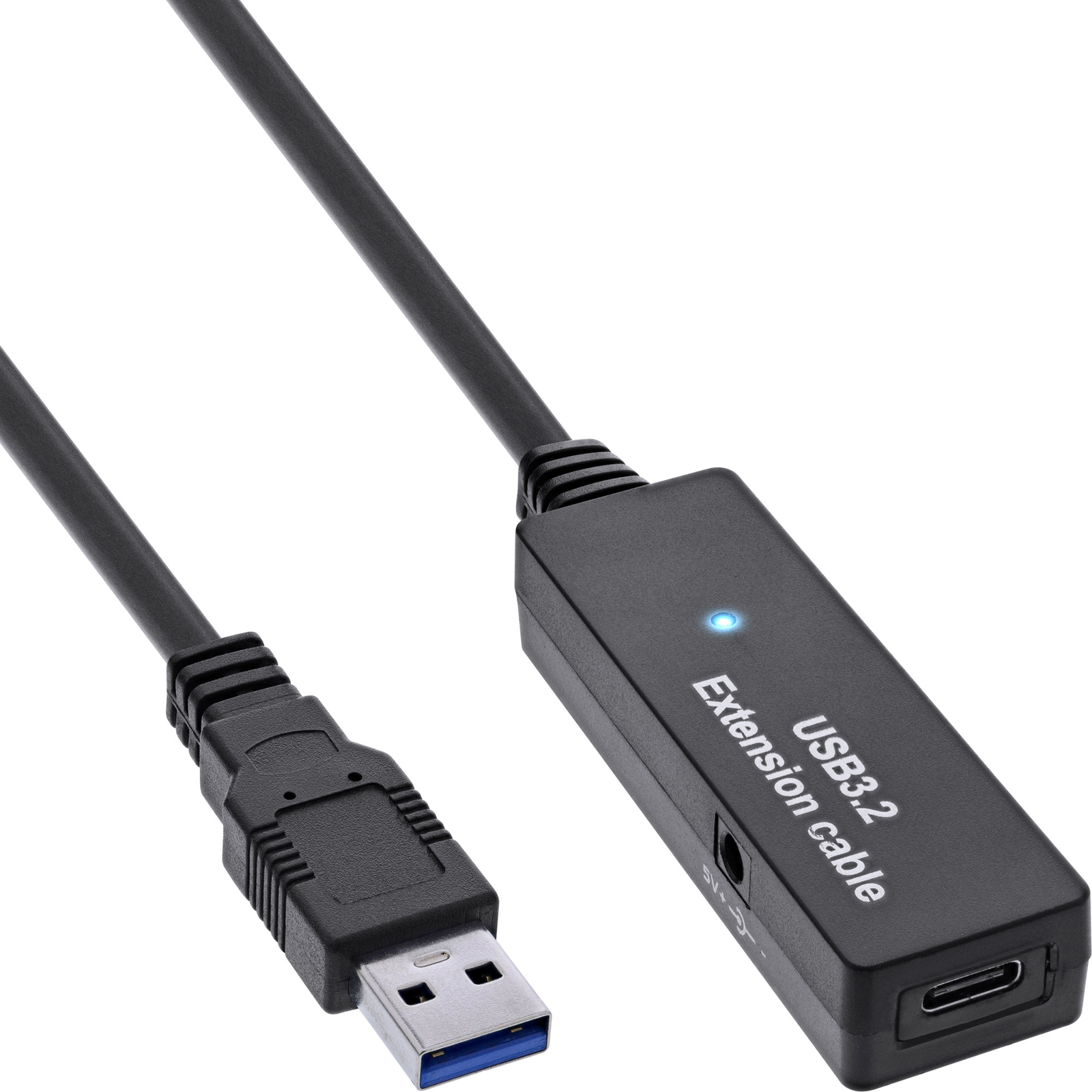 InLine USB 3.2 Gen.1 Active Extension USB-A Plug to USB-C Socket 5m