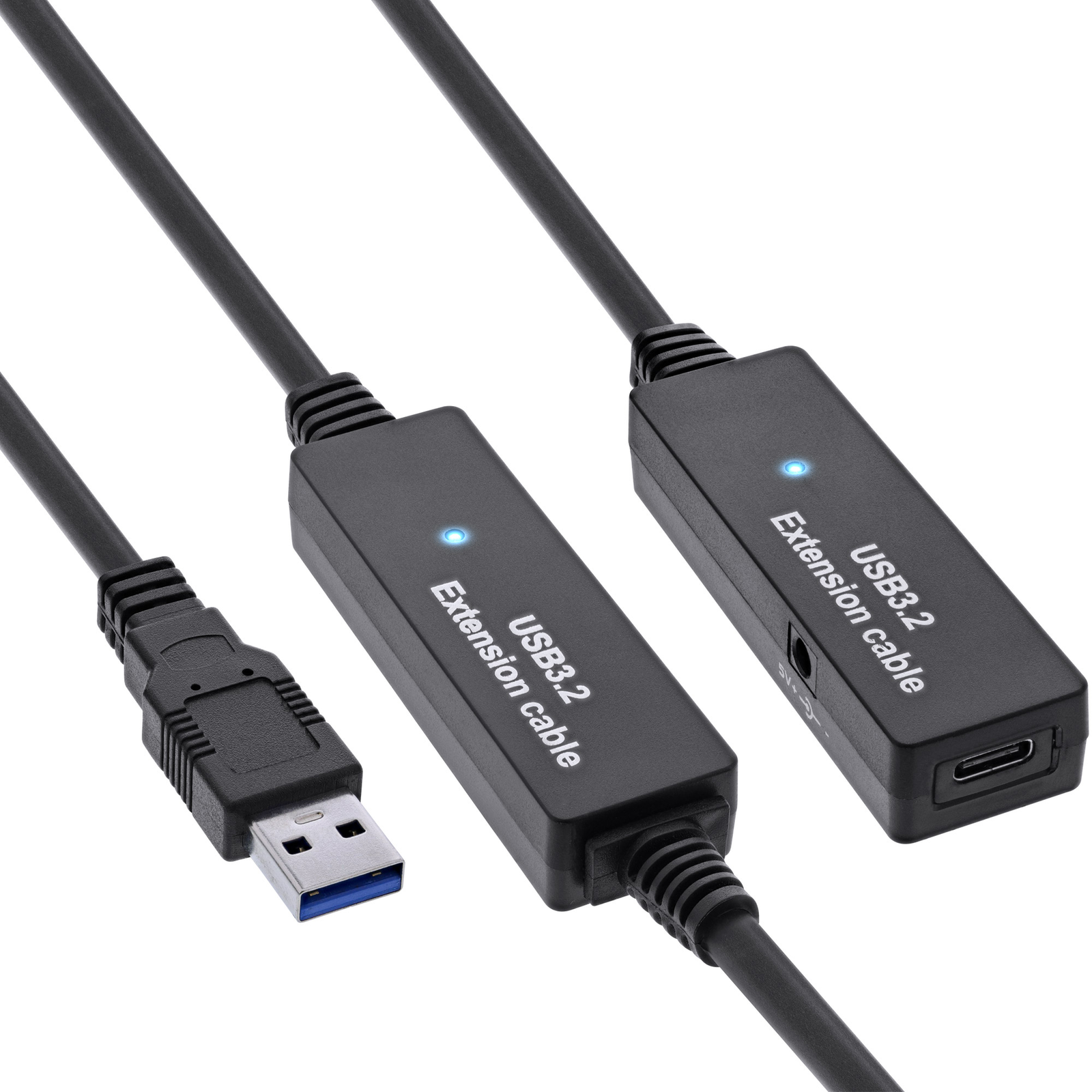 InLine USB 3.2 Gen.1 Active Extension USB-A Plug to USB-C Socket 10m