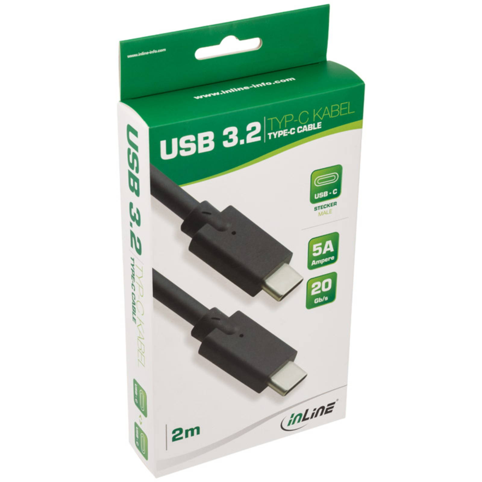InLine USB 3.2 Gen.2 Cable USB Type-C Male/male Black 2m