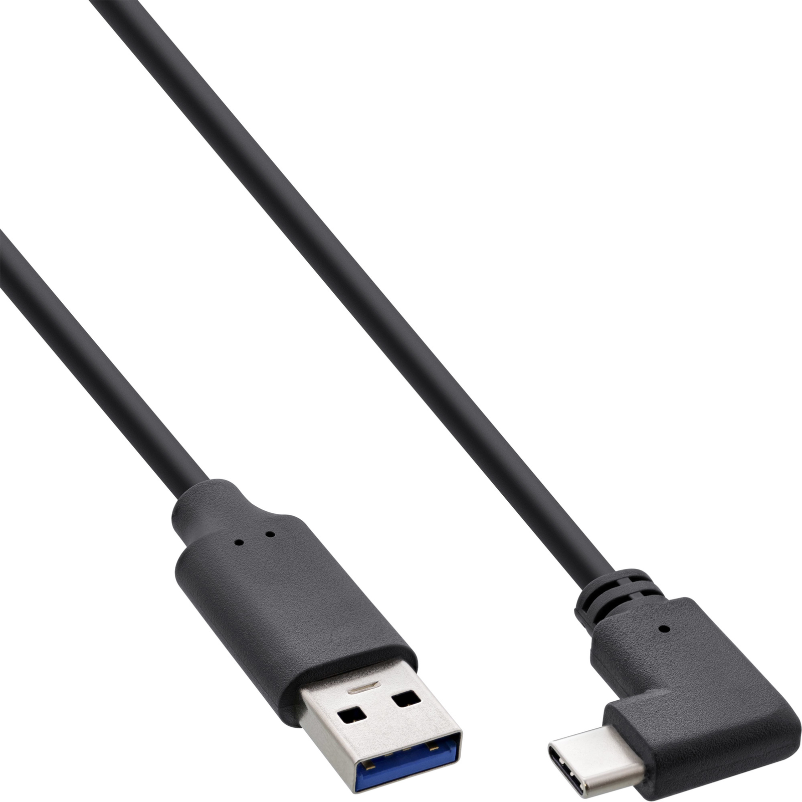 InLine USB 3.2 Cable USB-C Plug Angled to A Plug Black 2m