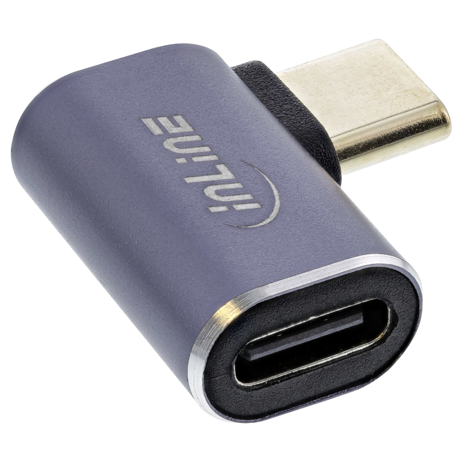 InLine USB4 Adapter USB-C Plug-socket Right-left Angled Aluminum