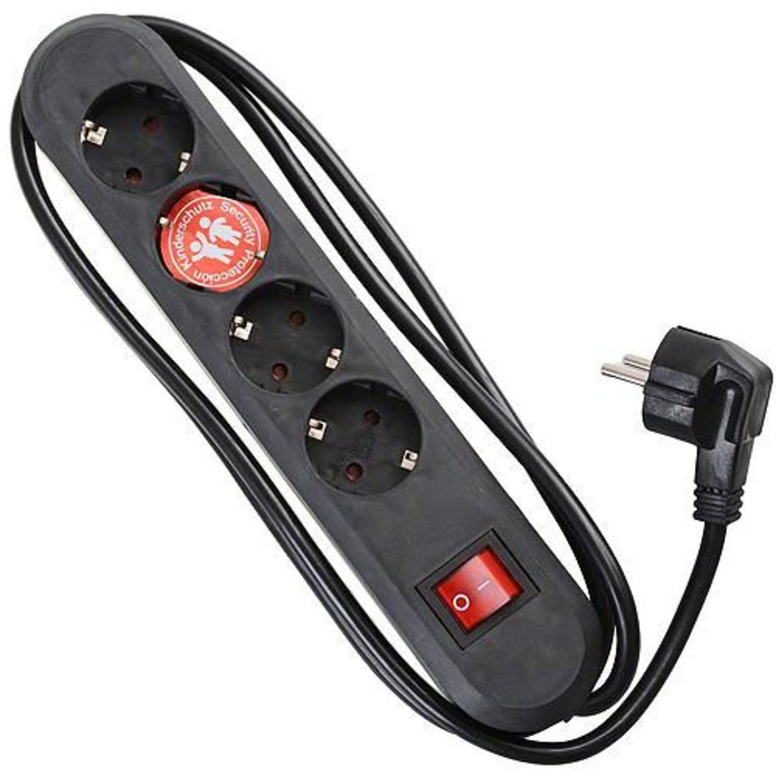 Bachmann 381.130K Socket Strip with Switch Black Safety Contact 1 Pc.
