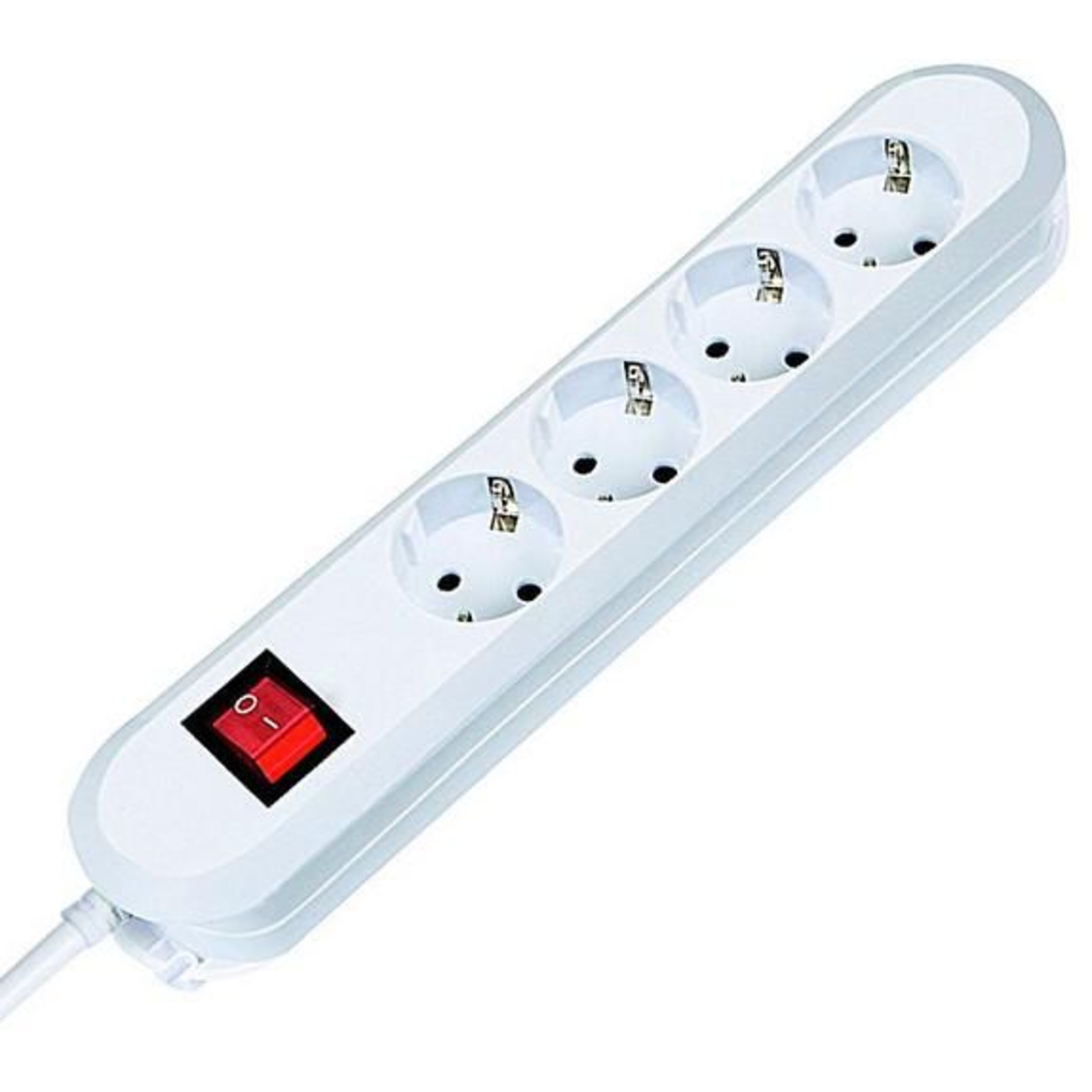 Bachmann 381.230K 4-way Socket Strip with Switch White Safety Contact 1 Pc.
