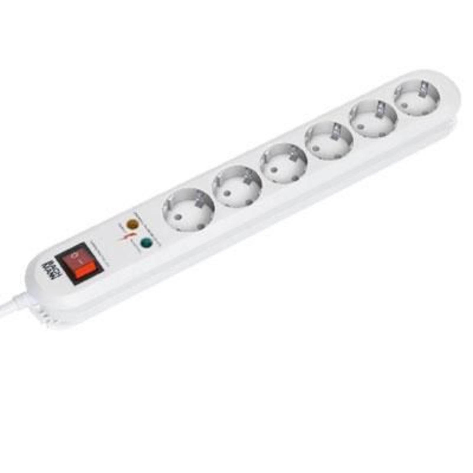 Bachmann SMART 6-way Socket Strip White 1.5 Metres 6500A Overvoltage Predection with Switch