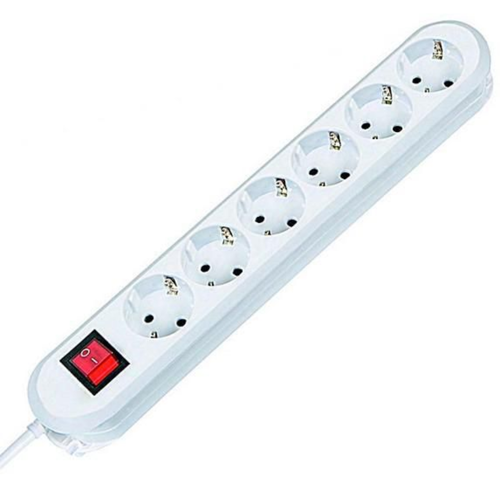 Bachmann 381.250K 6-way Socket Strip with Switch White Predective Contact 1 Pc.