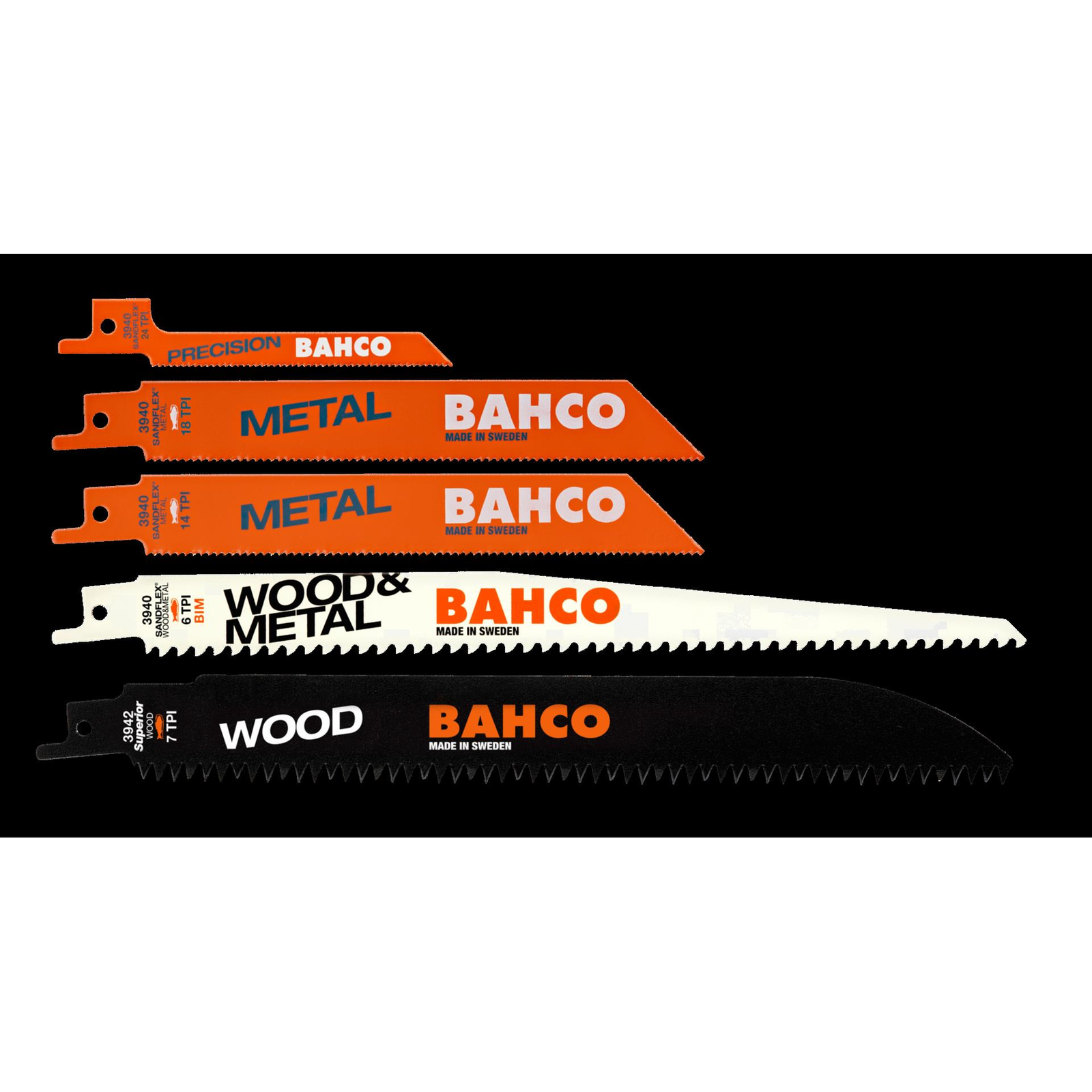 Bahco 3940-MIX-SET-5P 5-piece Sabre Saw Blade Set 5 Pcs (3940-MIX-SET-5P)