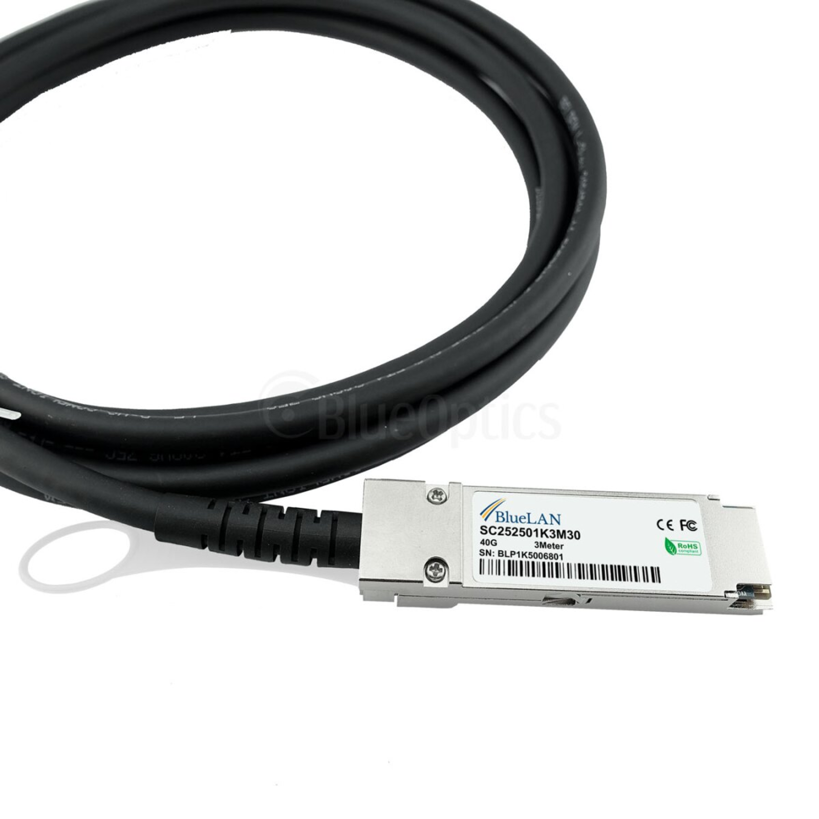 BlueOptics Extreme Networks 40G-DACP-QSFPZ5M Compatible BlueLAN DAC QSFP SC252501K0.5M30