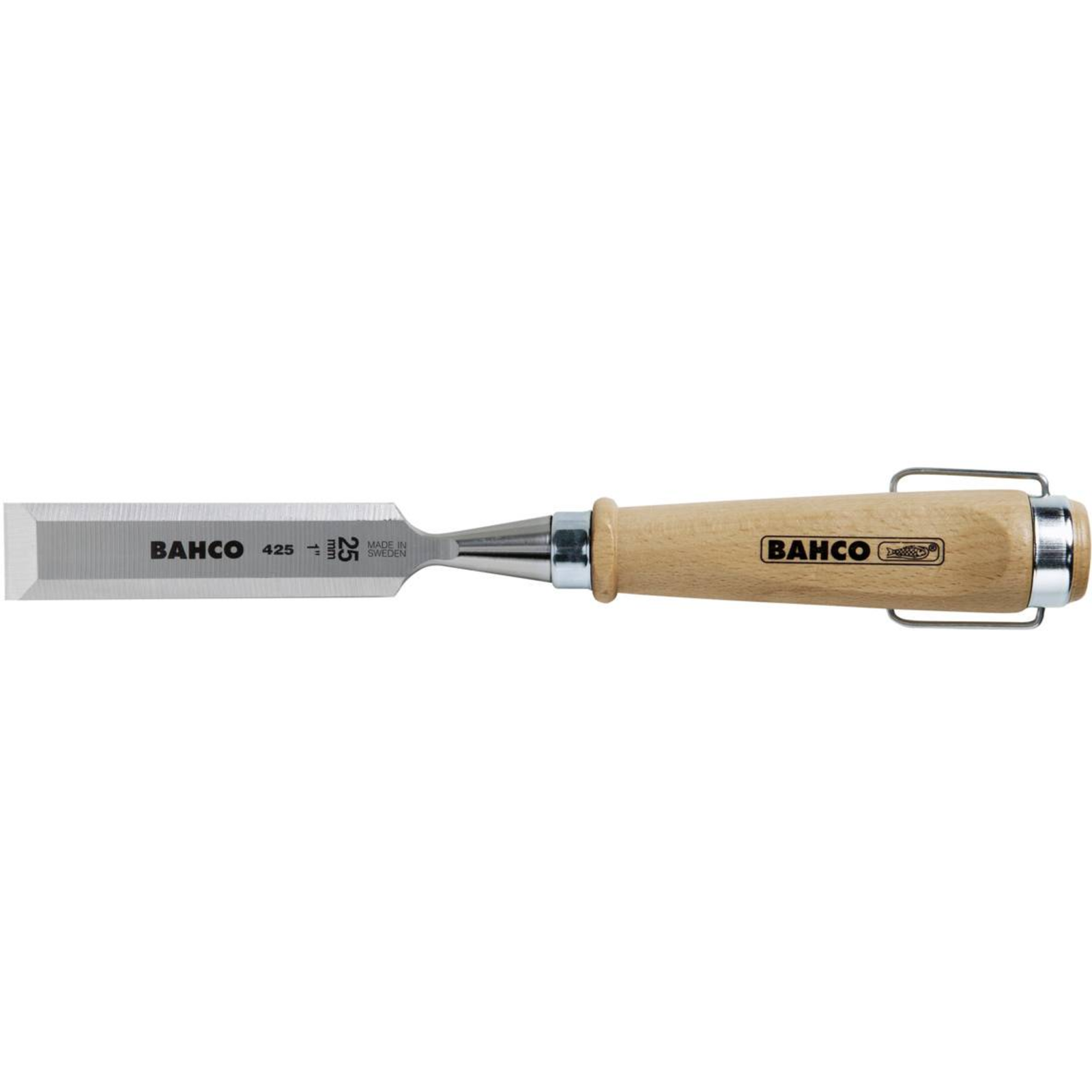 Bahco Chisel Wooden Handle Nickel-plated Steel Ring 32 X 140mm 425-32 (425-32)