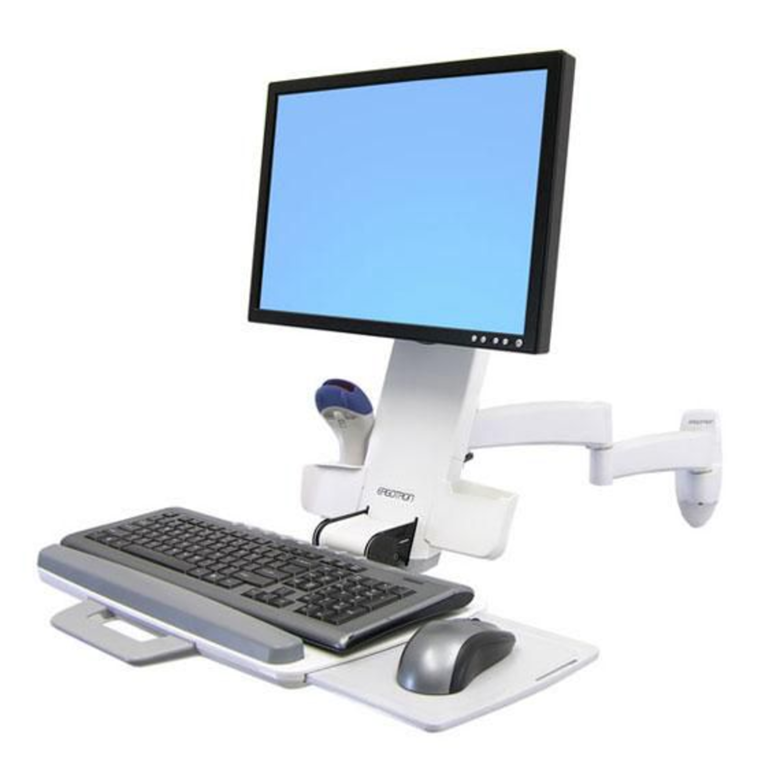 Ergotron 200 Series Combo Arm White LCD Size 24inch Load Capacity 2.7-8.2kg Lift 13cm Tilt 30VESA