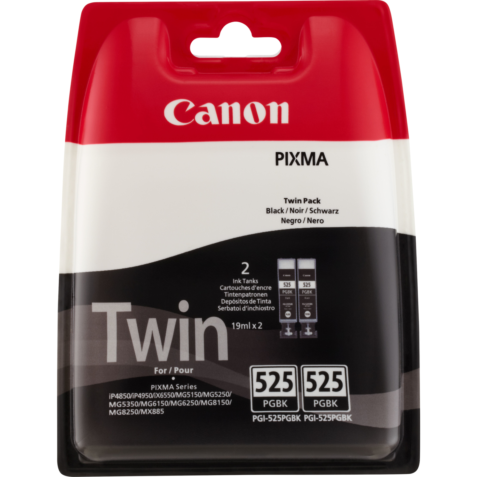 Canon PGI 525PGBK Twin Pack Black 341 Pages Ink Container 4529B010