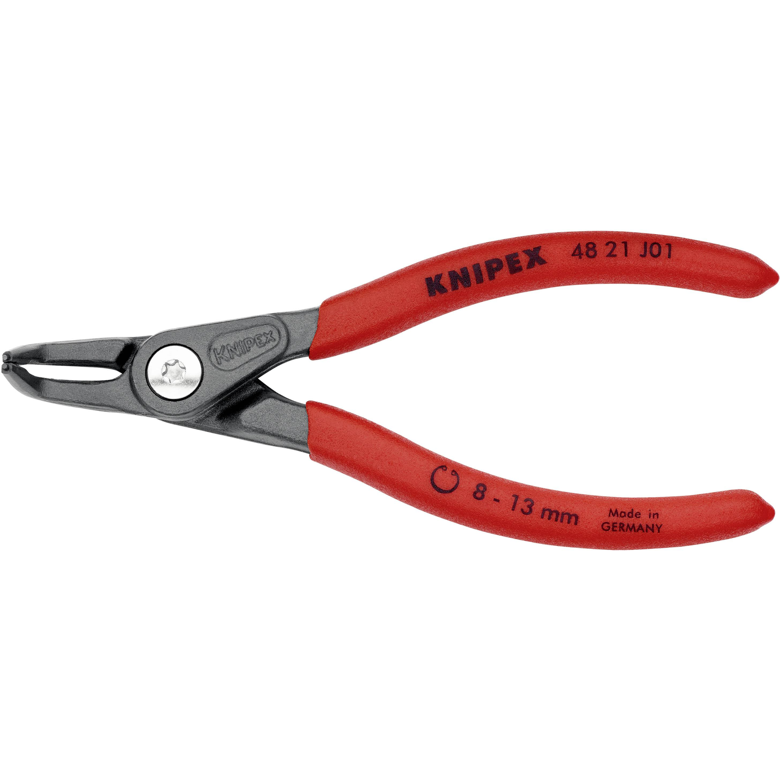 KNIPEX 48 21 J01 Retaining Ring Pliers Chrome Vanadium Steel Plastic Red 13 Cm 105 G