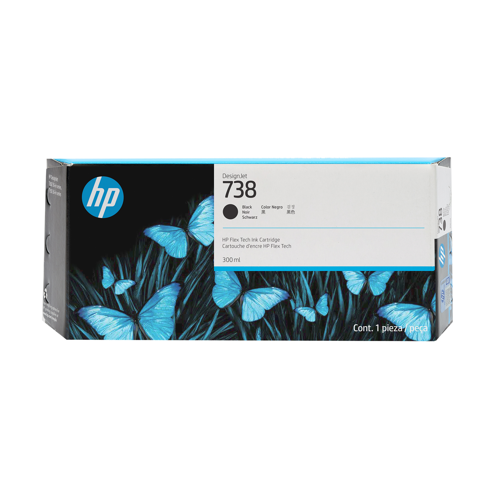 HPI 738 300-ml Black DesignJet Ink Cartridge High XL Yield 300 Ml