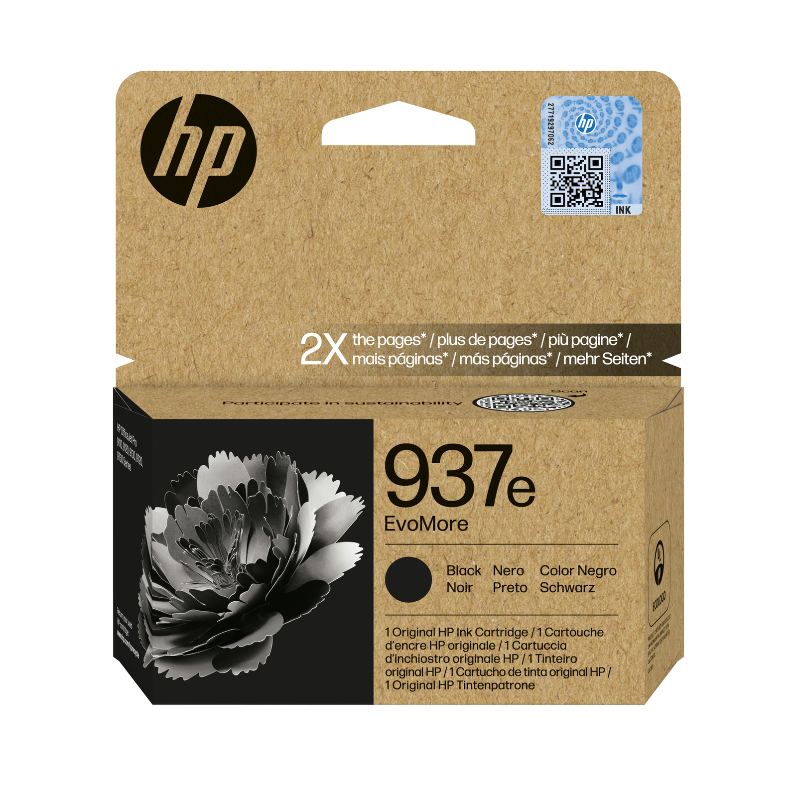 HP Original 937e EvoMore Print Cartridge 4S6W9NE Black