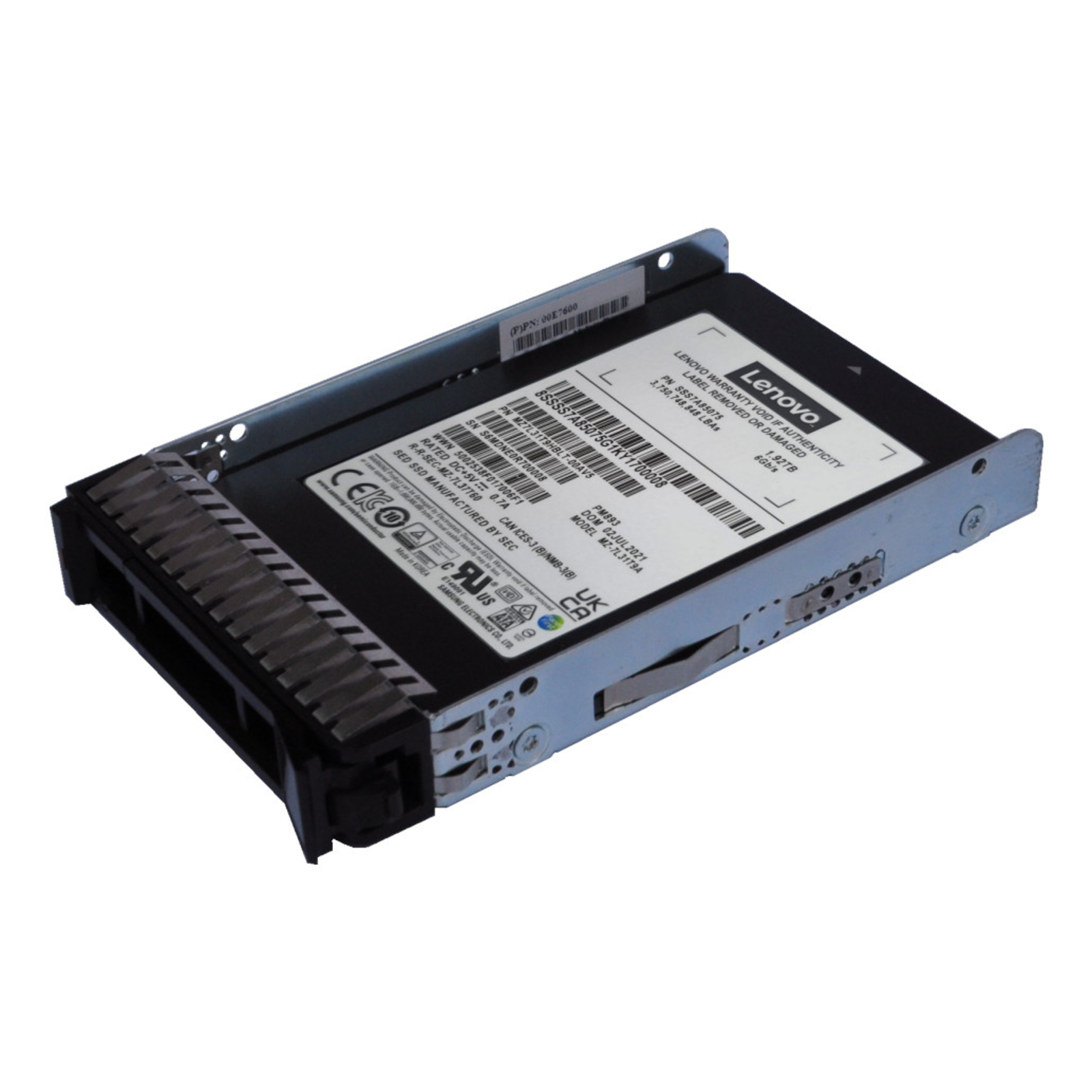 Lenovo Samsung PM893a SSD Read Intensive Encrypted 7.68 TB Hot-Swap 2.5inch (6.4 Cm) (4XB7A87528)