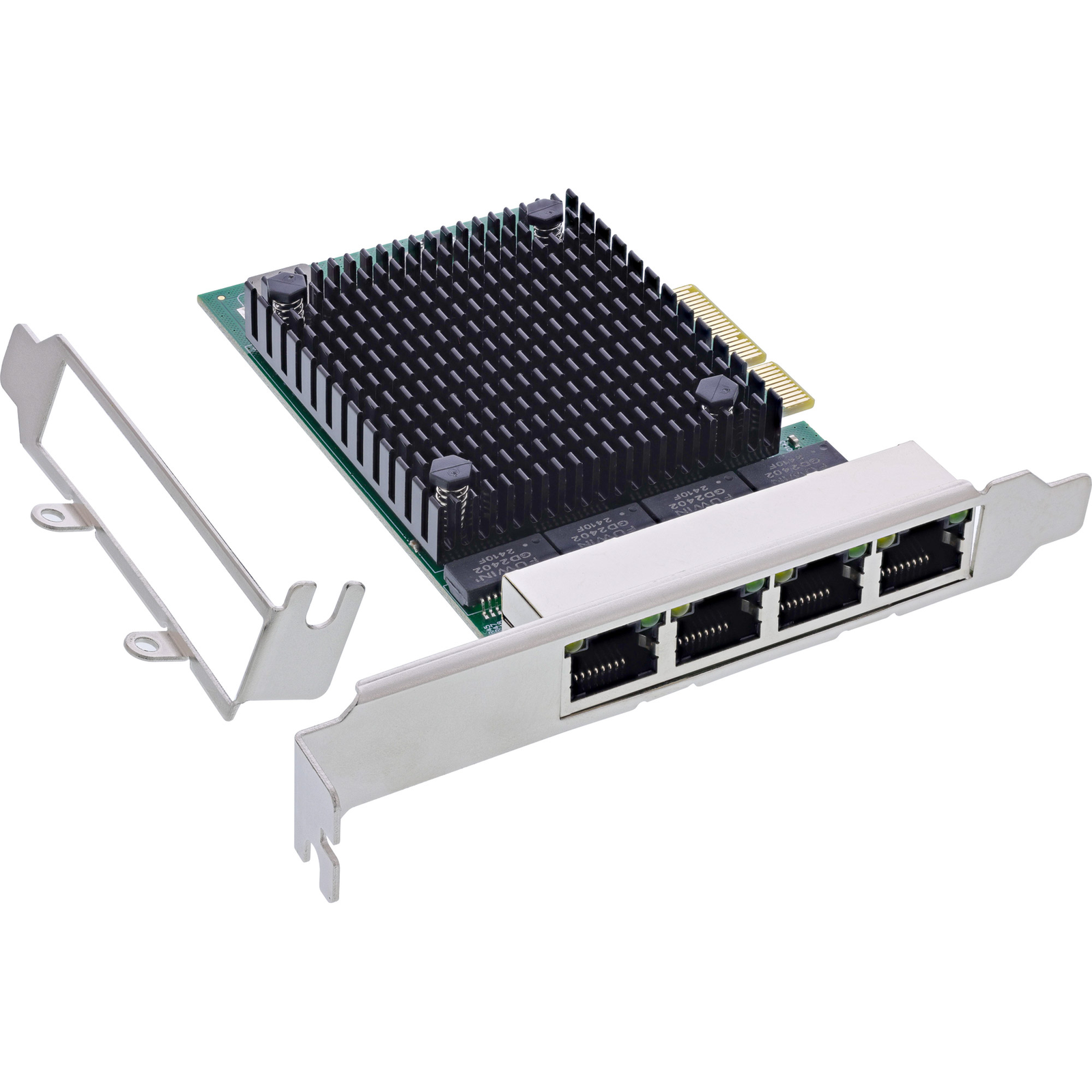 InLine Quad Gigabit Network Card 4x RJ45 2.5 Gb/s PCIe X4 Incl. Low Profile