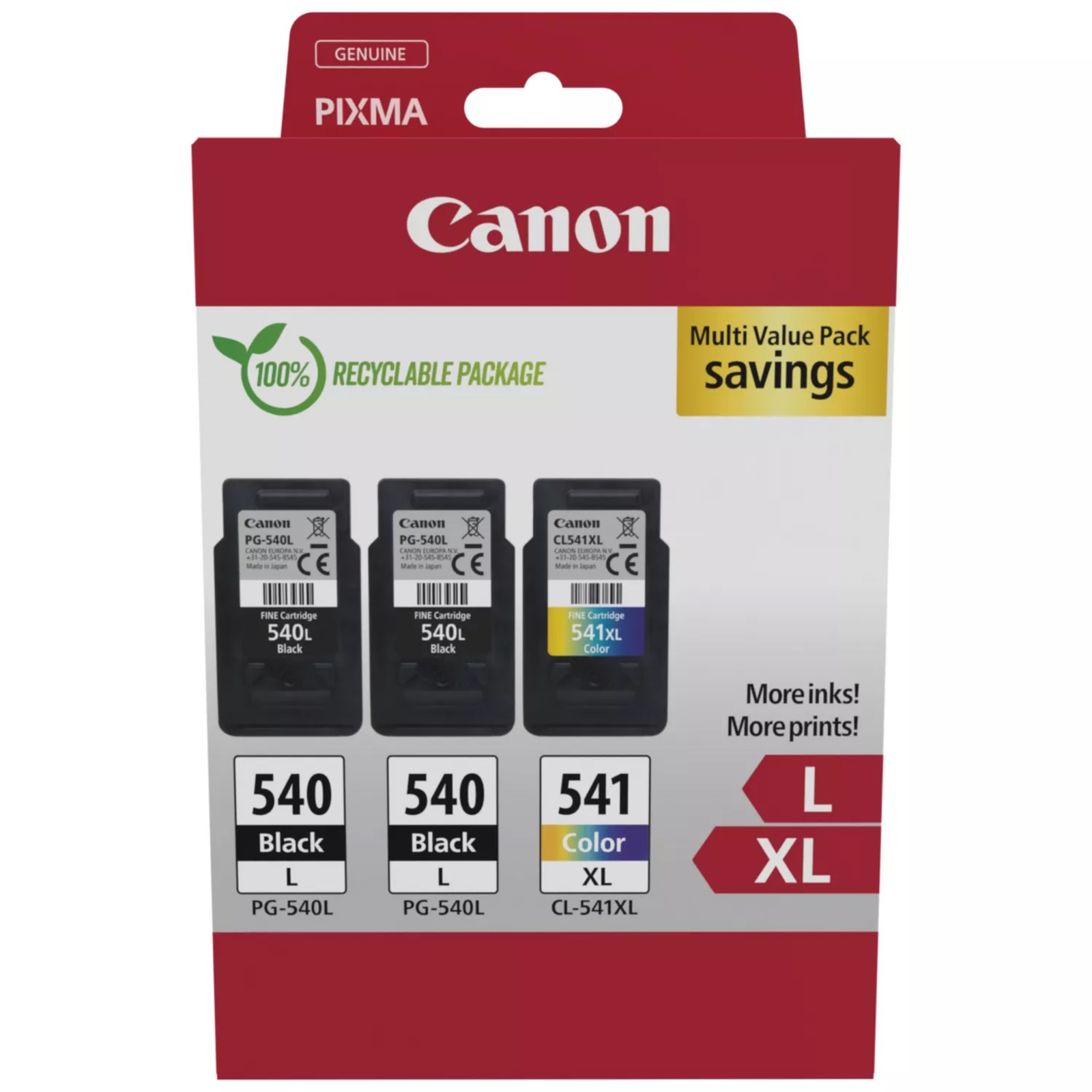 Canon PG 540L X2CL-541XL Multipack Black Colour cyan magenta Yellow Ink