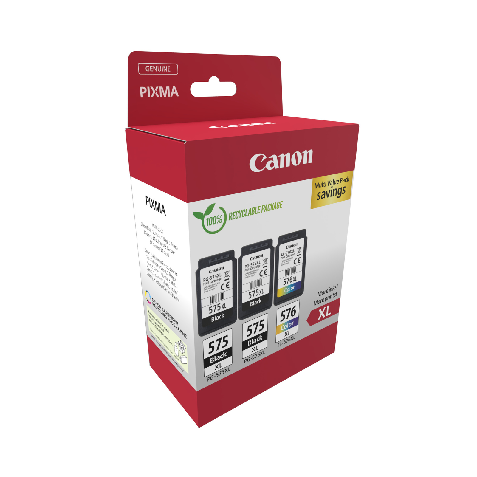 Canon PG-575XLx2CL-576XL Multipack Black Colour cyan magenta Yellow Ink