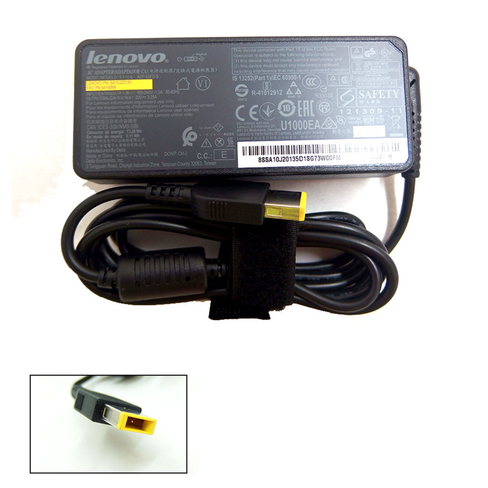 Lenovo AC Adapter 20V 3.25A 65W Includes Power Cable Yoga 13