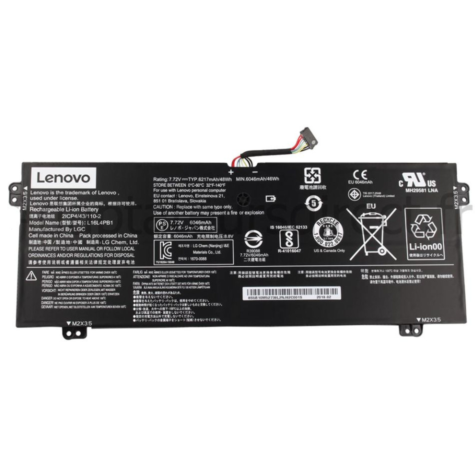 Lenovo Yoga730 SPA L16M4PB1 7.68V48Wh4cellbty (5B10Q38238)