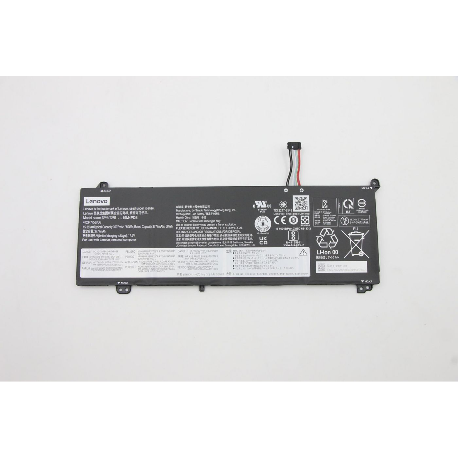 Lenovo TP1415 SPC L19M4PDB 15.36V60Wh4cell Bty (5B10Z21201)