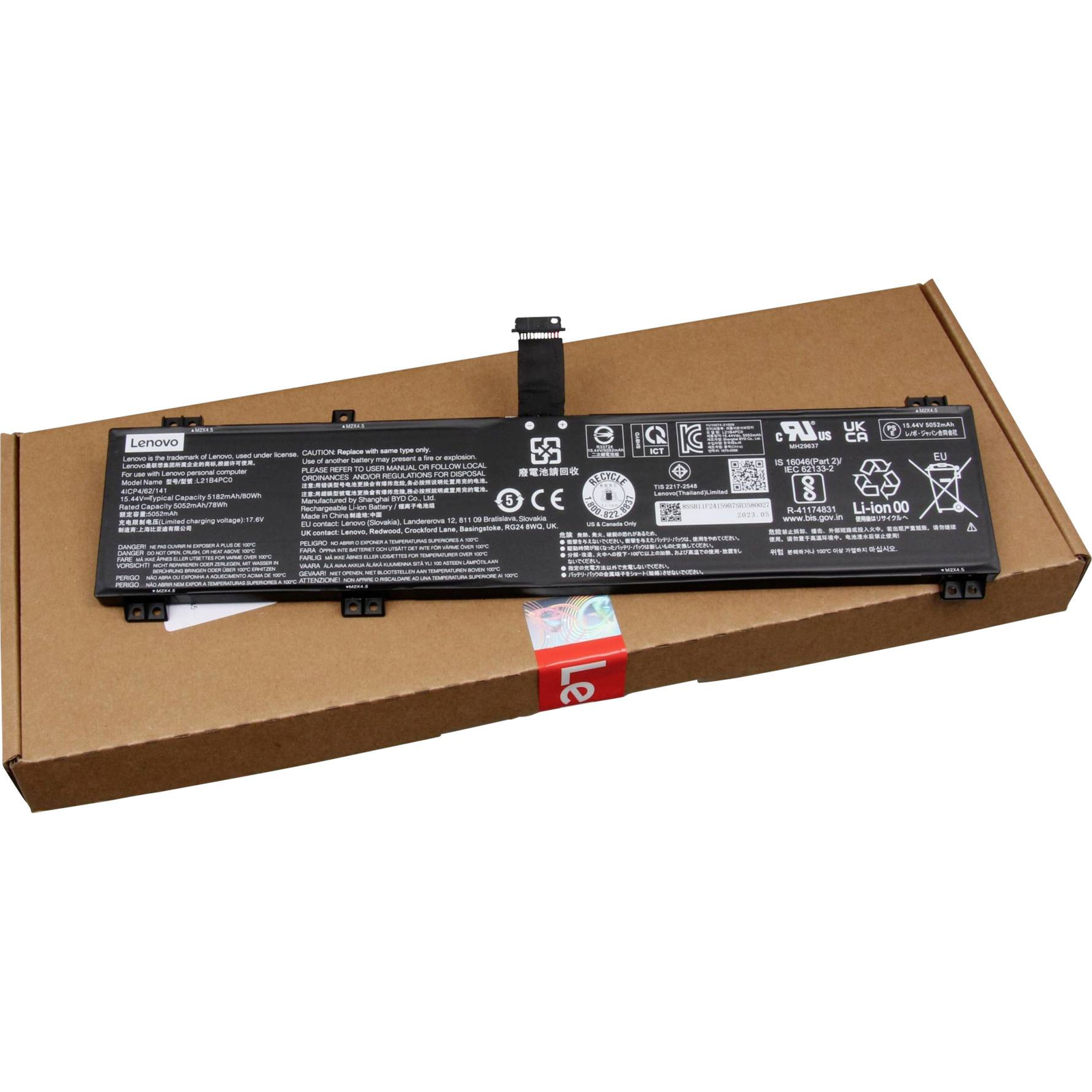 Lenovo Battery 80Wh for Legion 5 15ARH7 Li-polymer 15.44V 5180mAh 80Wh