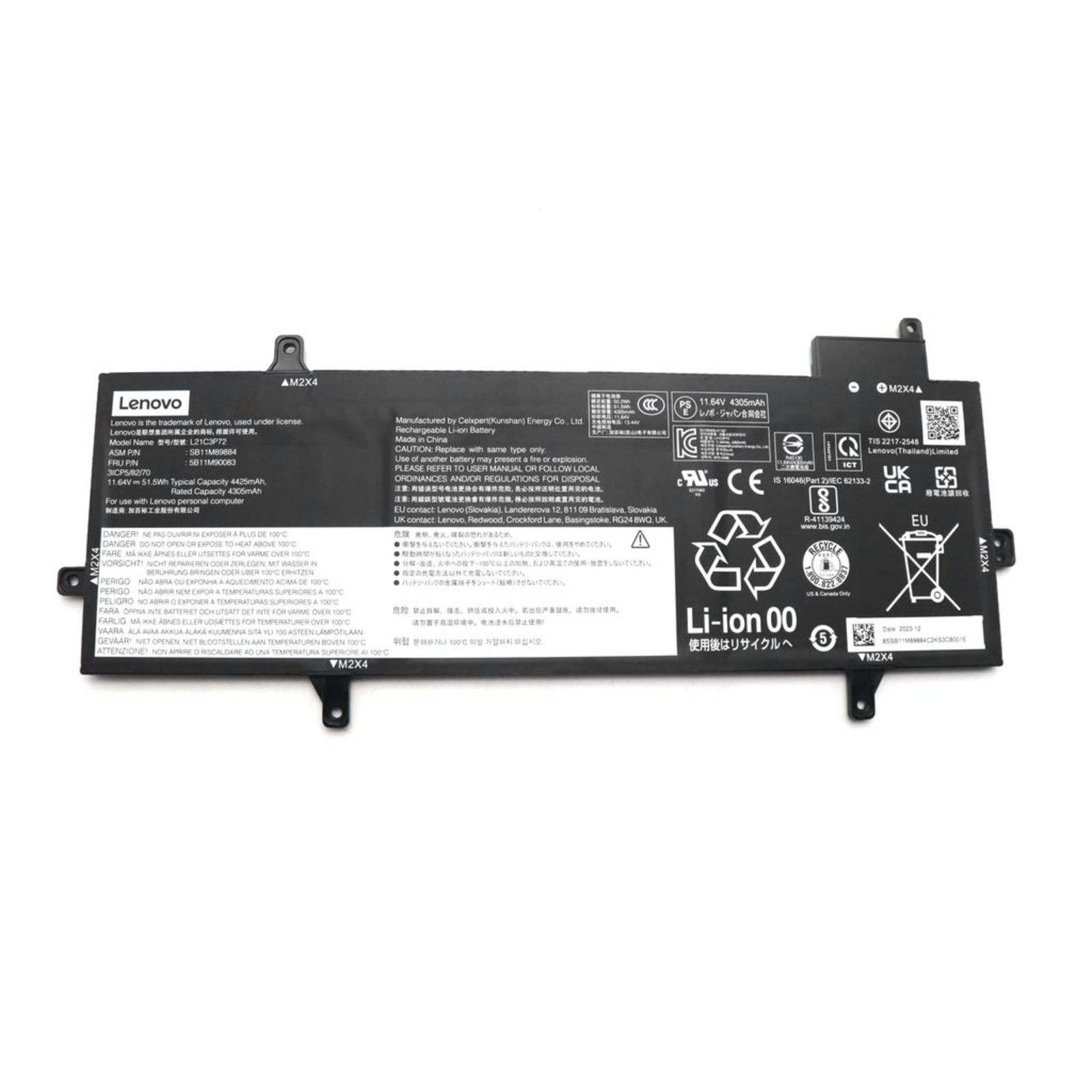 Lenovo Battery 51.5Wh for Z13 Gen 1/2 Li-polymer 11.64V 4425mAh 51.5Wh