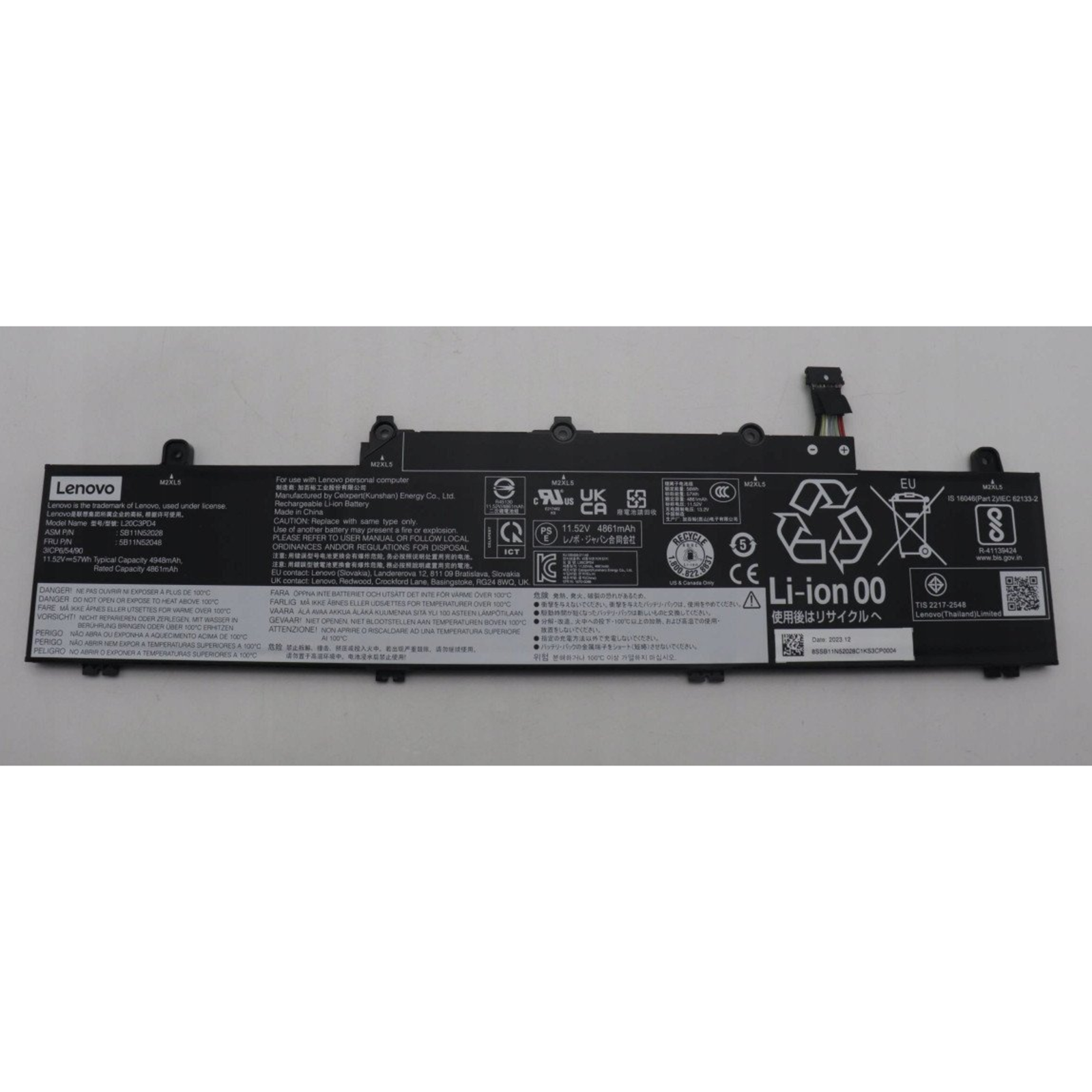 Lenovo Battery 3cell 57Wh 11.52V 5B11N52048 Battery 4,948 MAh