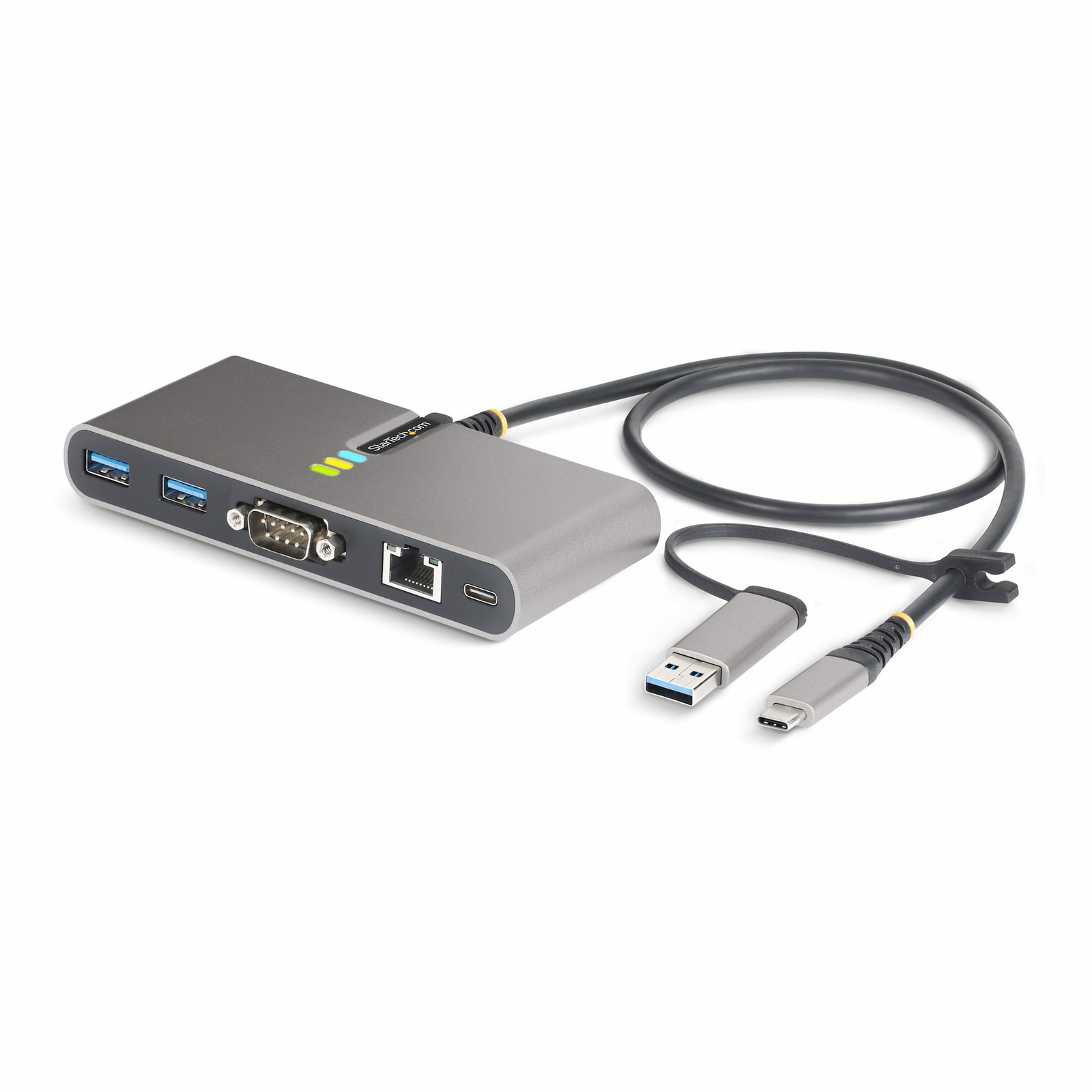 StarTech.com 2-Port USB-C/USB-A Hub with GbE And RS232 Serial 2x USB-A Hub 2 Ports