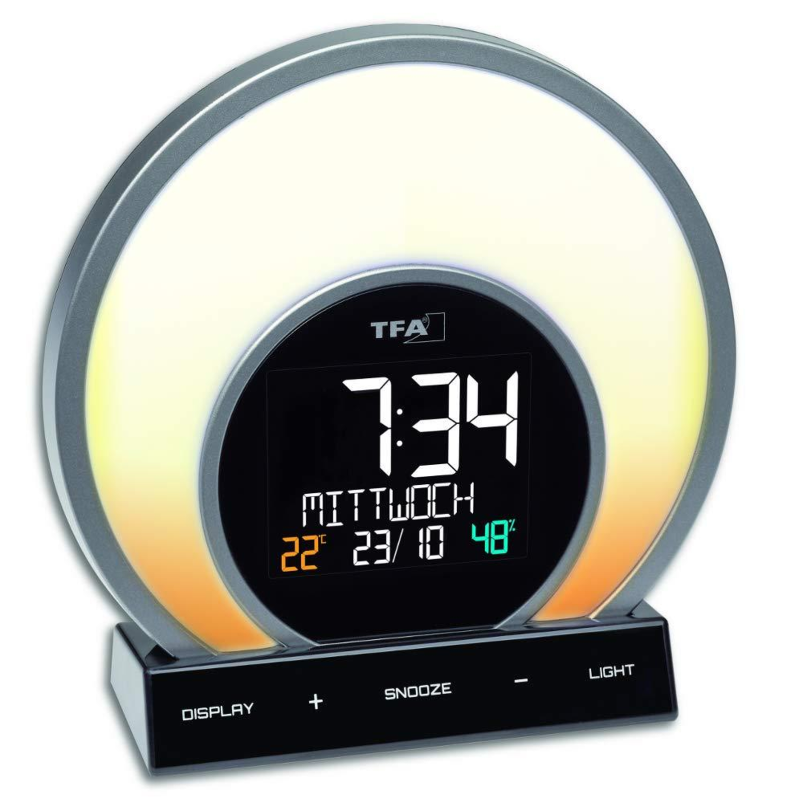 TFA 60.2026.01 SOLUNA Light Alarm Clock with Color Change