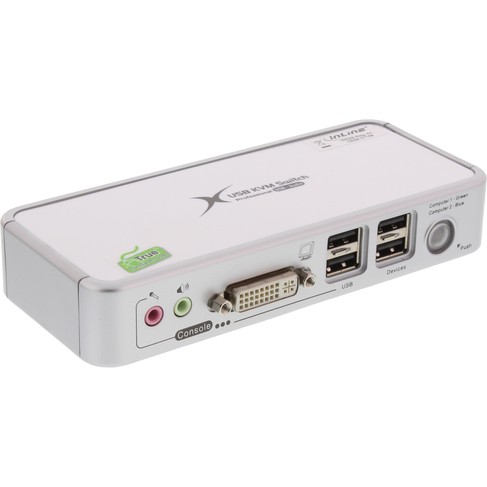 InLine KVM Switch DVI 2-way USB 4-way with Audio