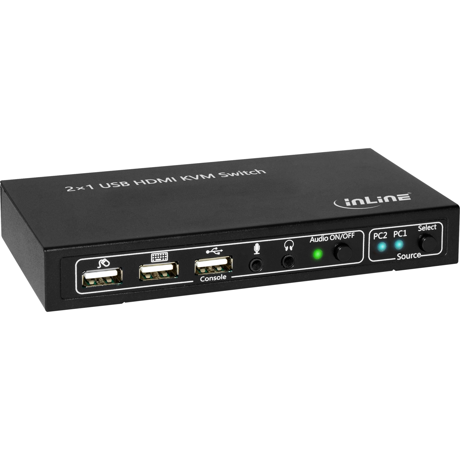 InLine KVM Desktop Switch 2-way HDMI 4K2K USB 2.0 Hub with Audio