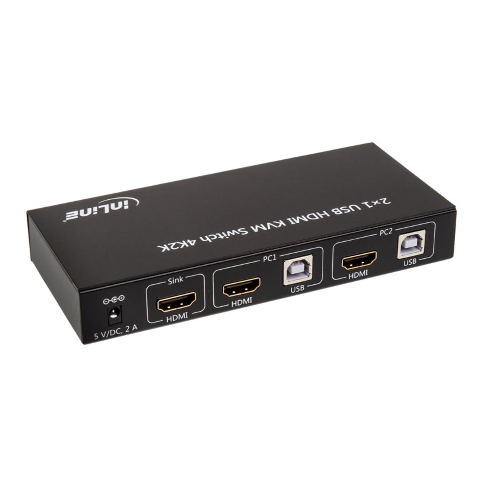 InLine KVM Desktop Switch 2-way HDMI 4K2K USB 2.0 Hub with Audio
