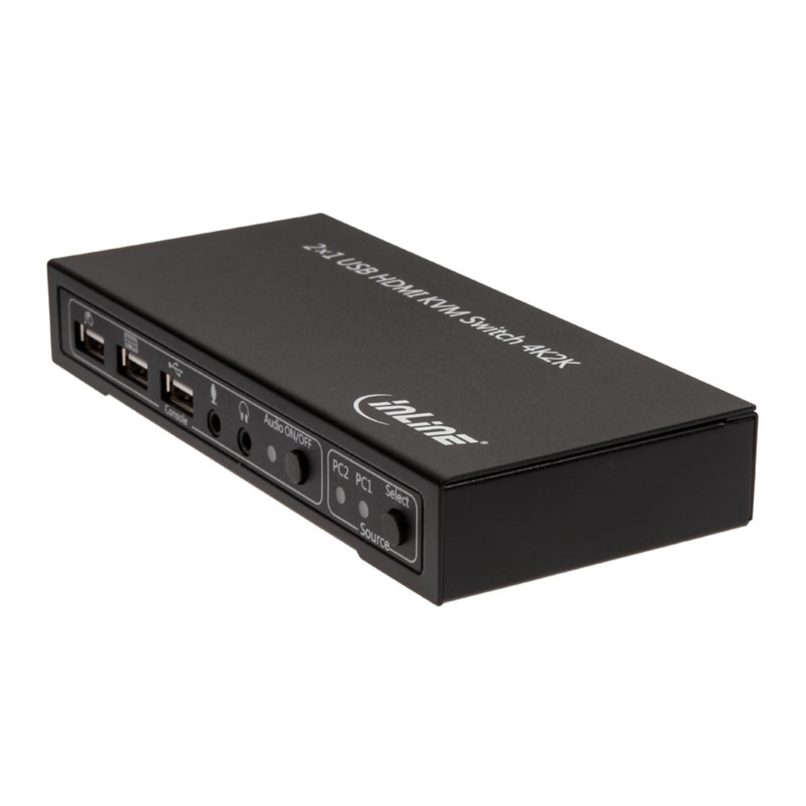 InLine KVM Desktop Switch 2-way HDMI 4K2K USB 2.0 Hub with Audio