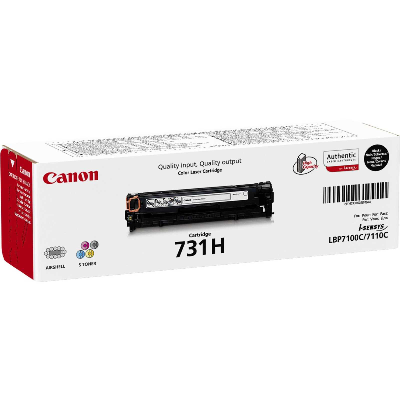 Canon 731 BK H Black 2400 Pages Toner 6273B002