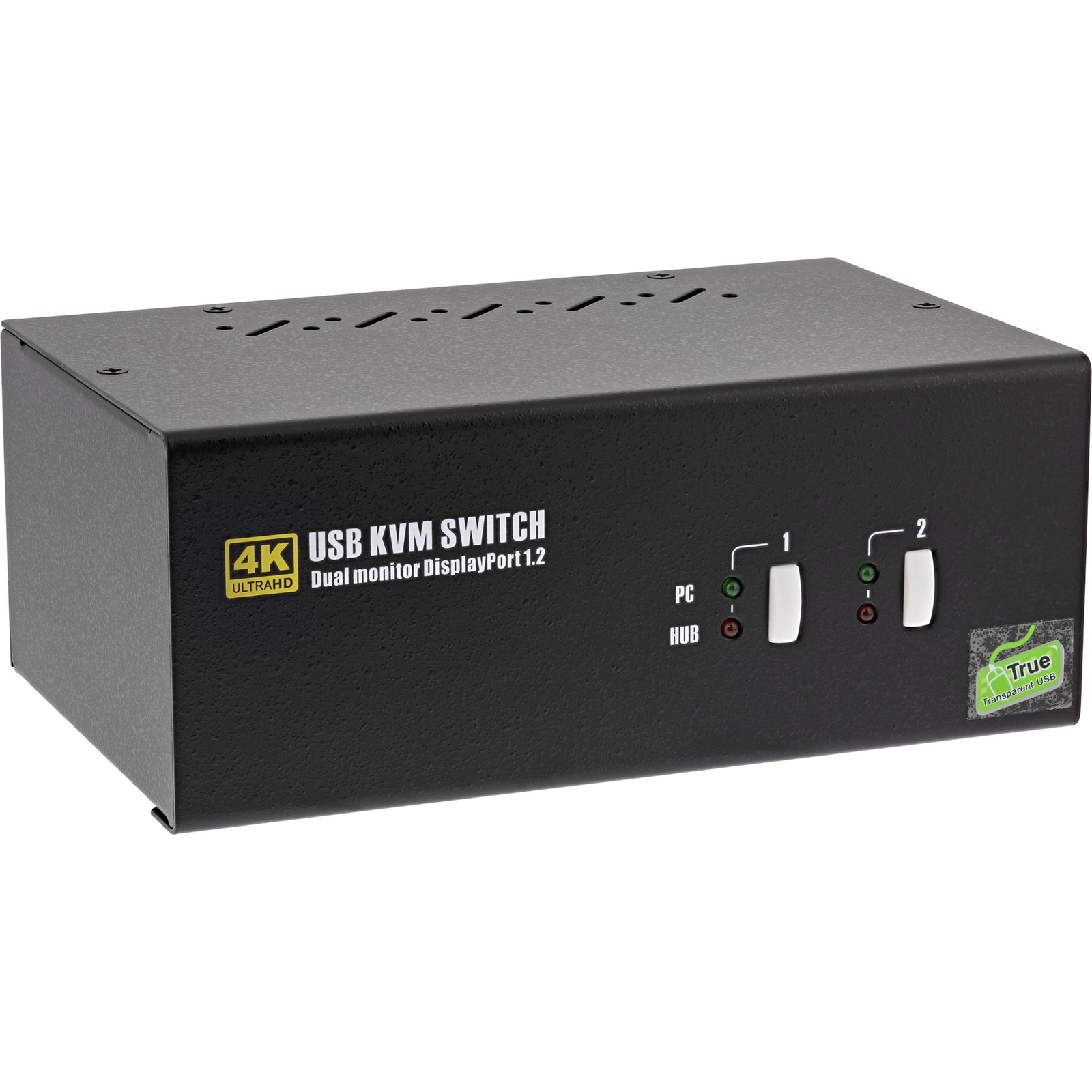 InLine KVM Desktop Switch 2x Dual Monitor DisplayPort 1.2 4K USB 2.0 Audio