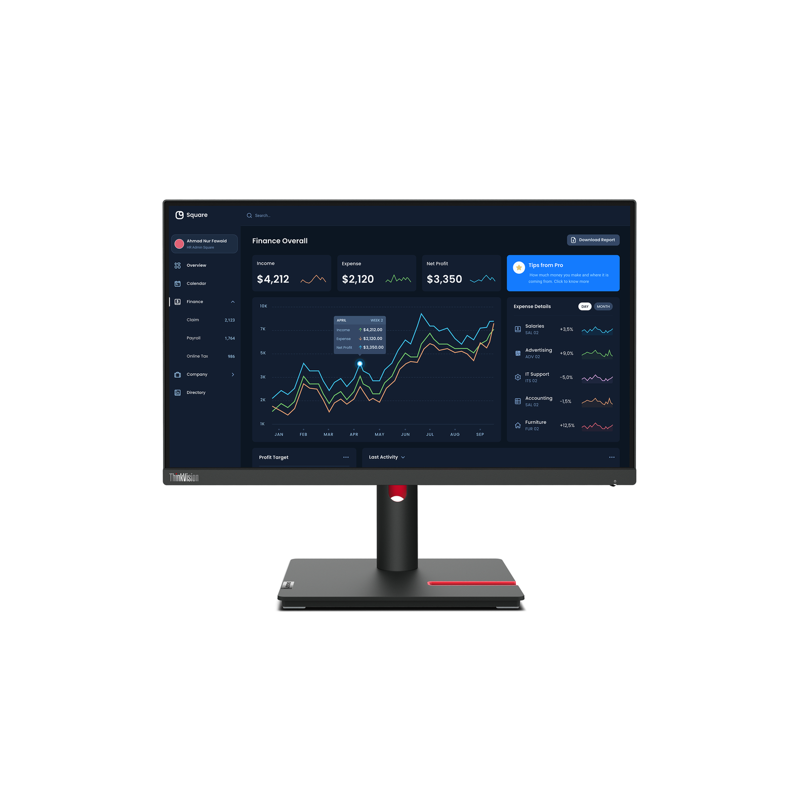 Lenovo ThinkVision T22i-30 LED-Monitor 21,5inch