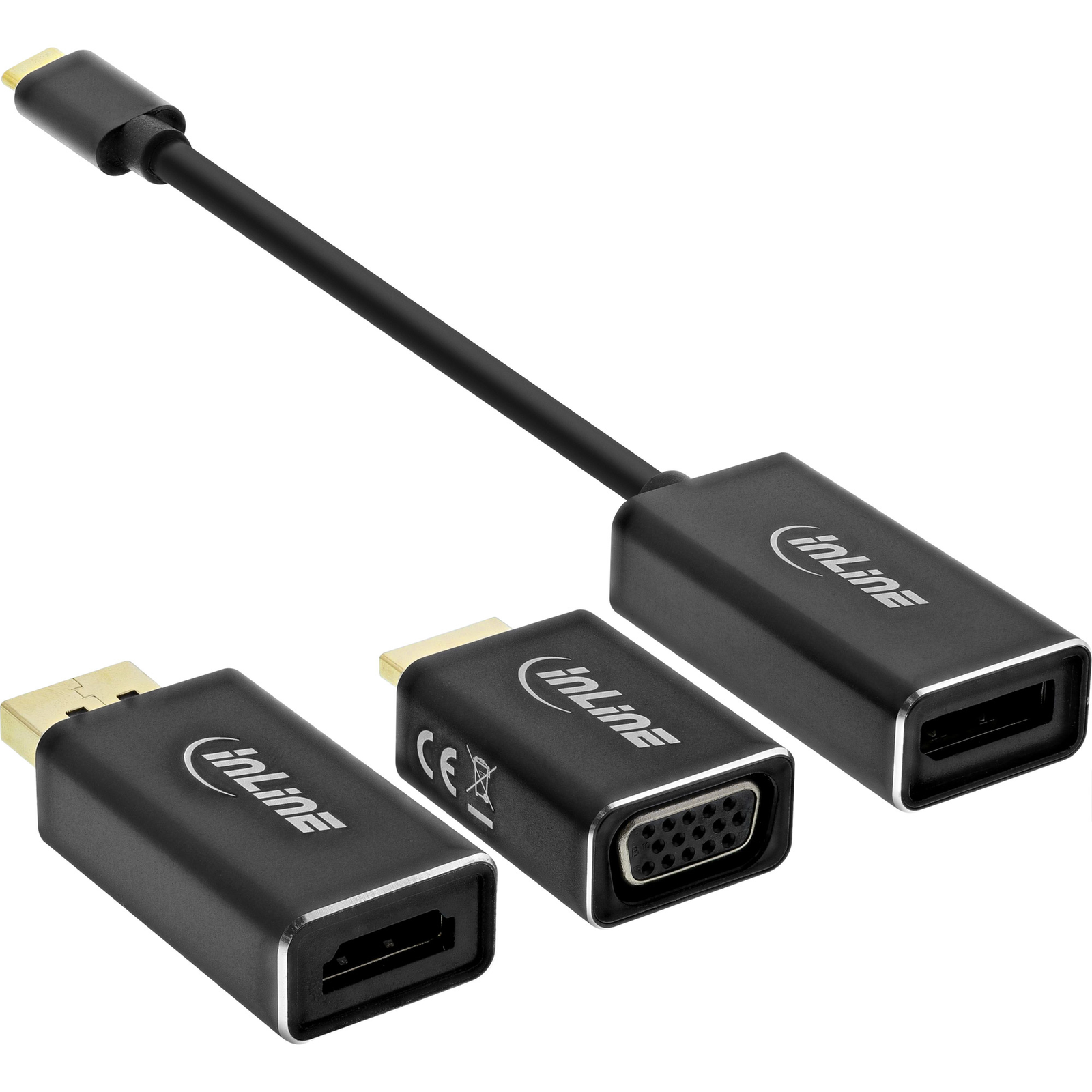 InLine USB Display Converter Set 6-in-1 4K-60Hz Black