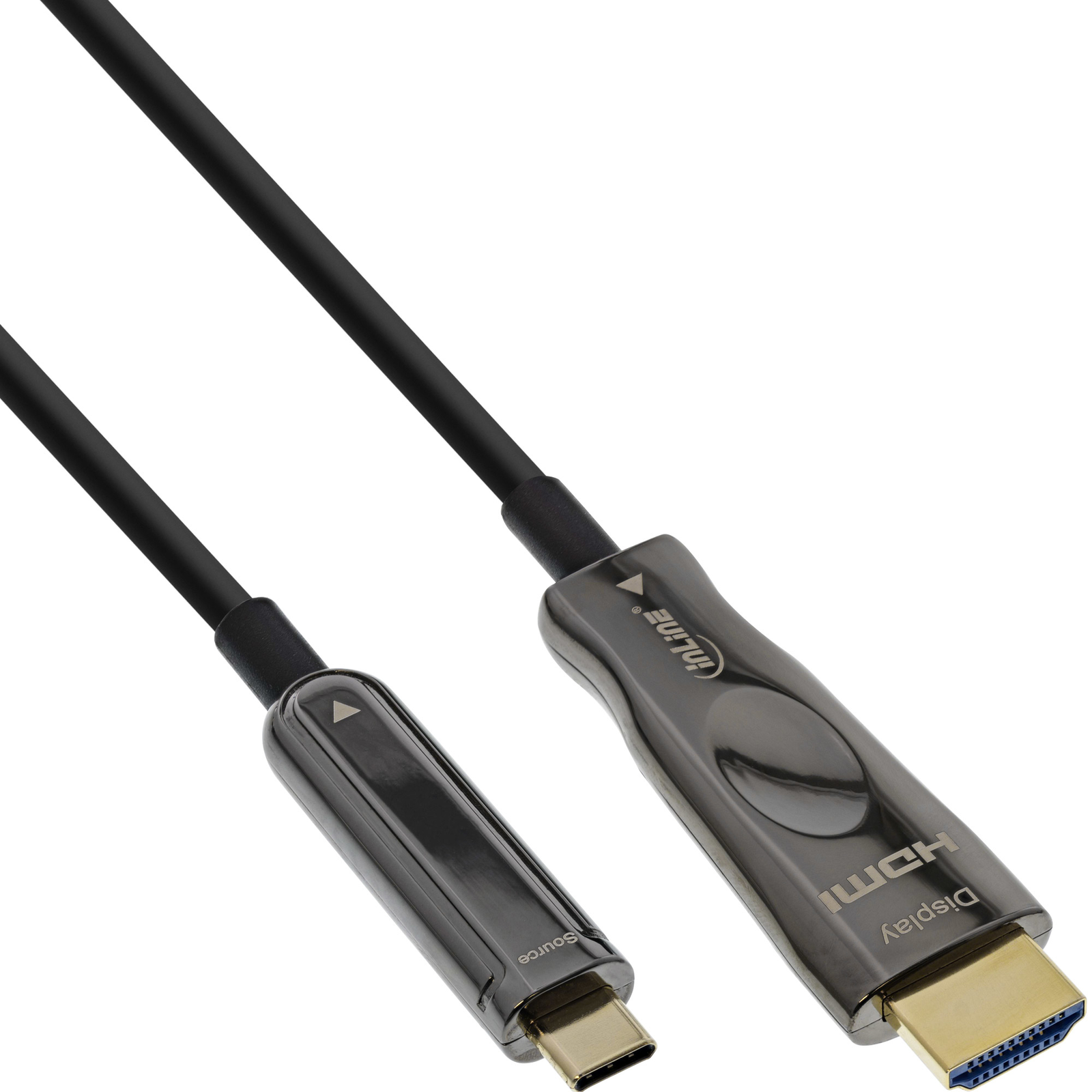 InLine USB-C to HDMI AOC Cable Monitor Cable 4K60Hz DP Alt Mode 50m