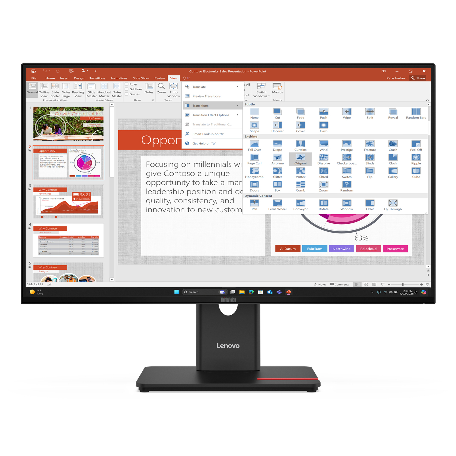 Lenovo ThinkVision T27-40 27-inch Monitor 64A5ZAT6EU