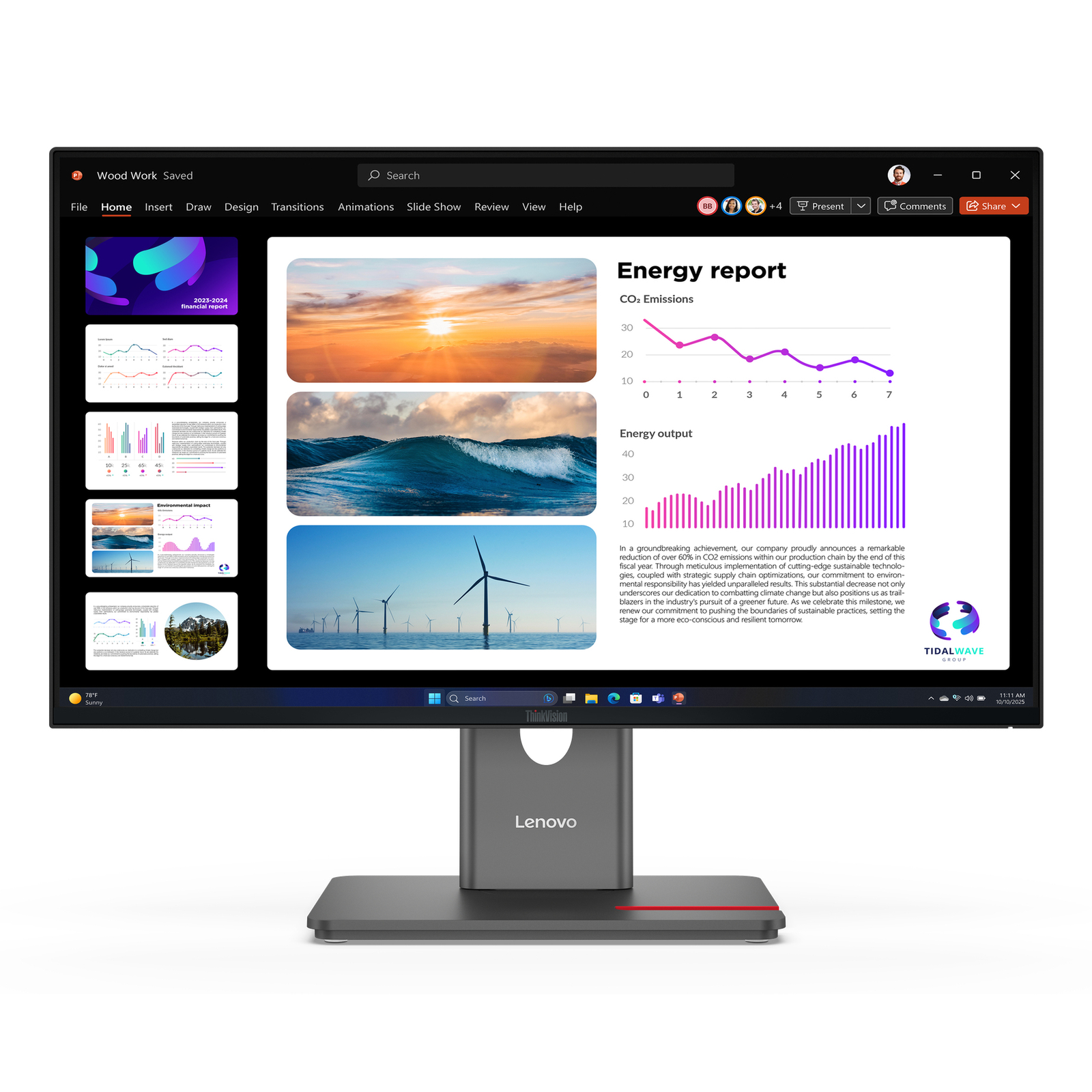 Lenovo P24Q-40 23.8 16 9 4MSIP Flat Screen (TFT/LCD) 60.5 Cm