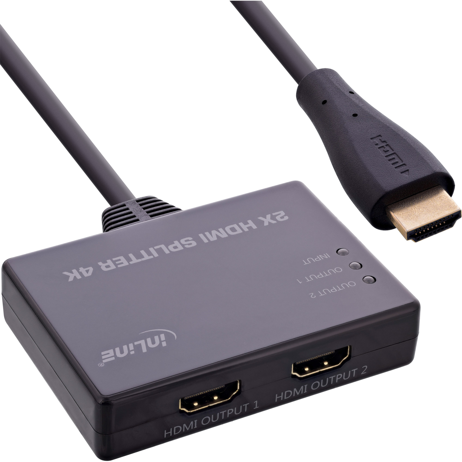 InLine HDMI Splitter-distributor 2-way 4K-60Hz with Integrated Cable